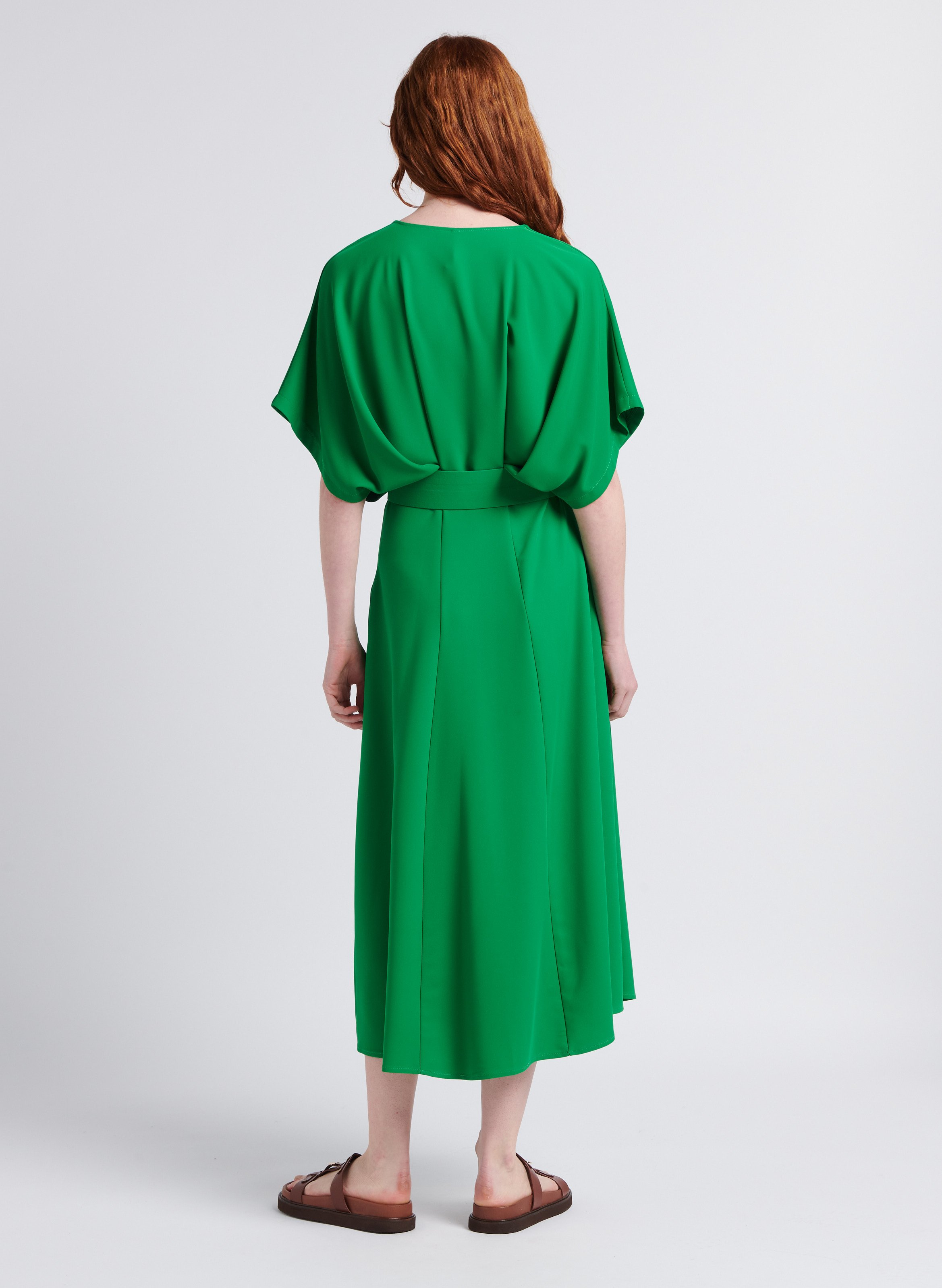 Smooth leather flat sandals JONAK Brown