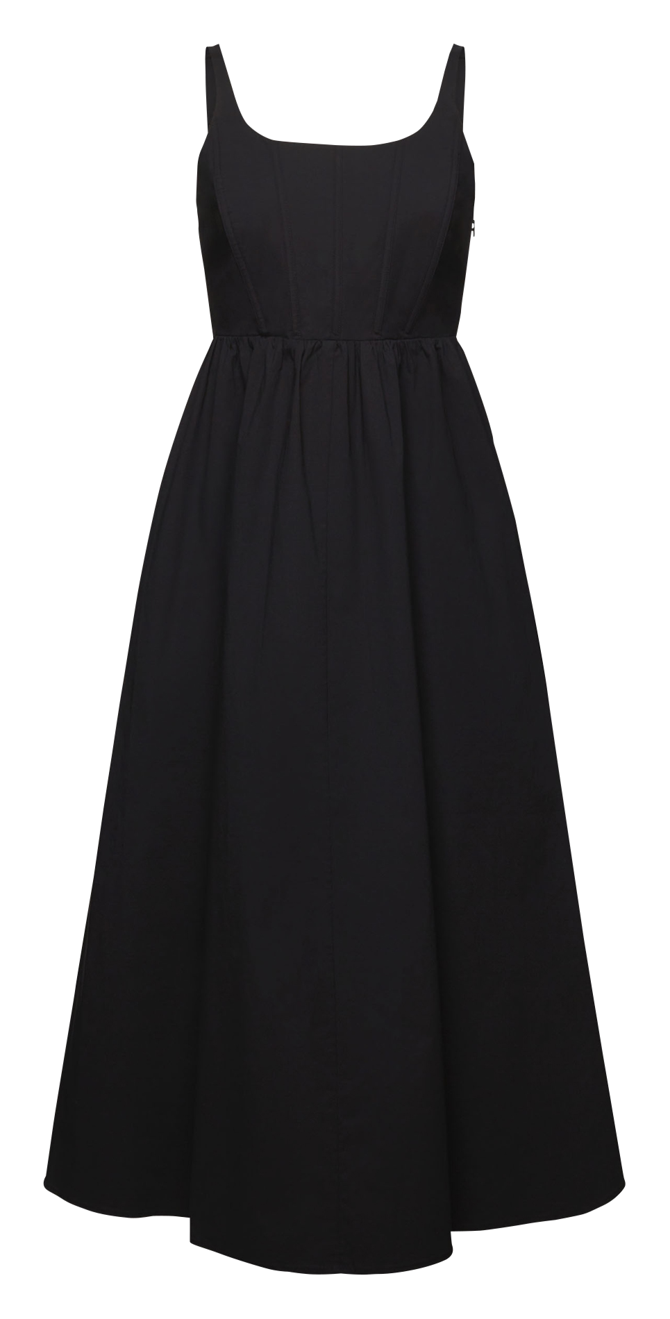 Midi dress with straps in blended cotton ESPRIT Black