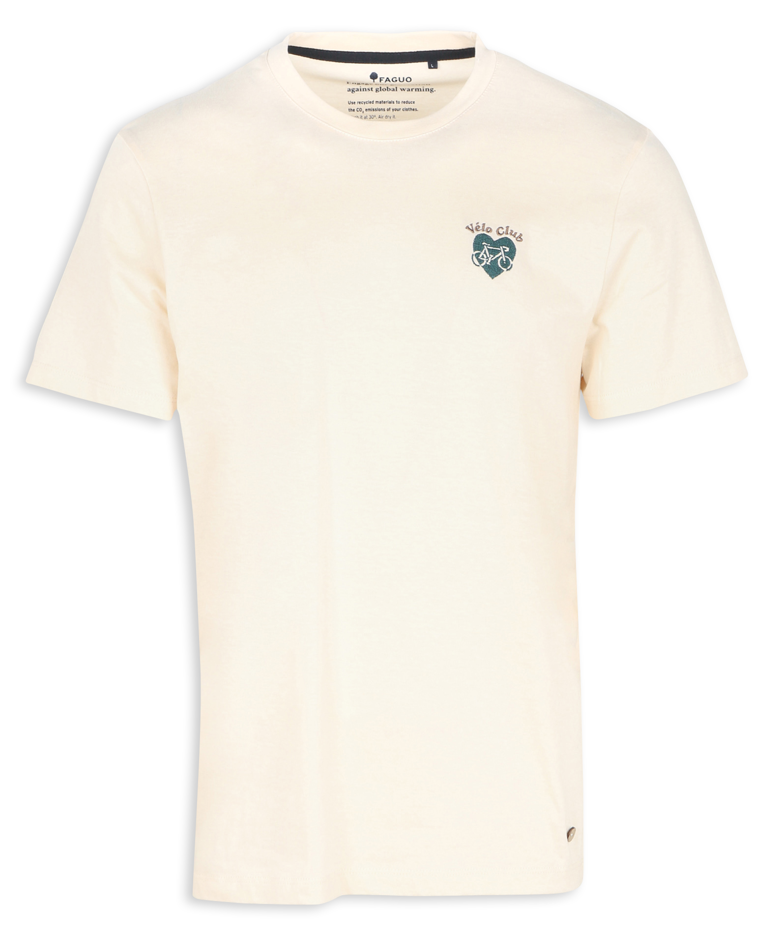 Round-neck straight cotton T-shirt FAGUO Beige