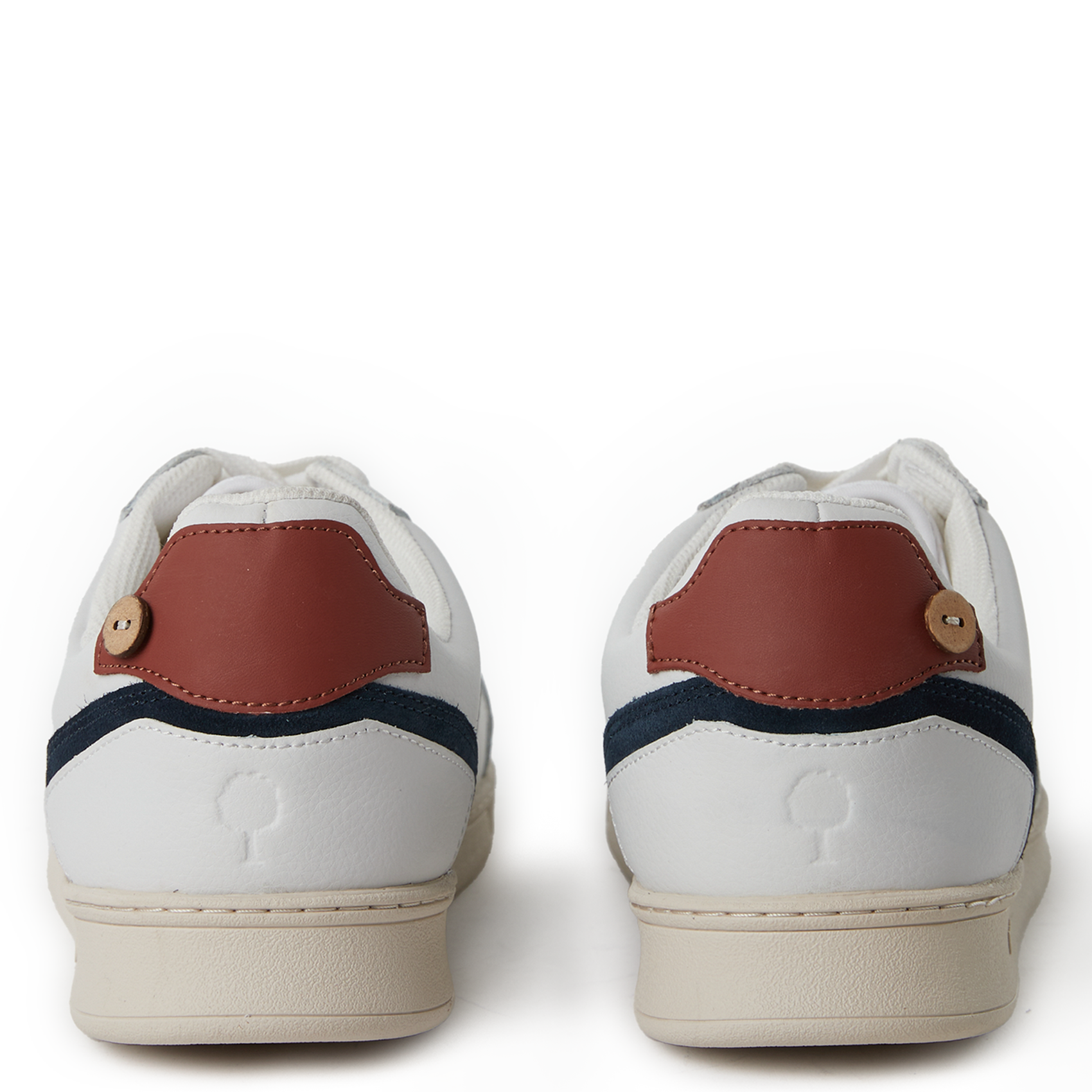 Lage, imitatieleren sneakers met contrasterende details FAGUO Wit