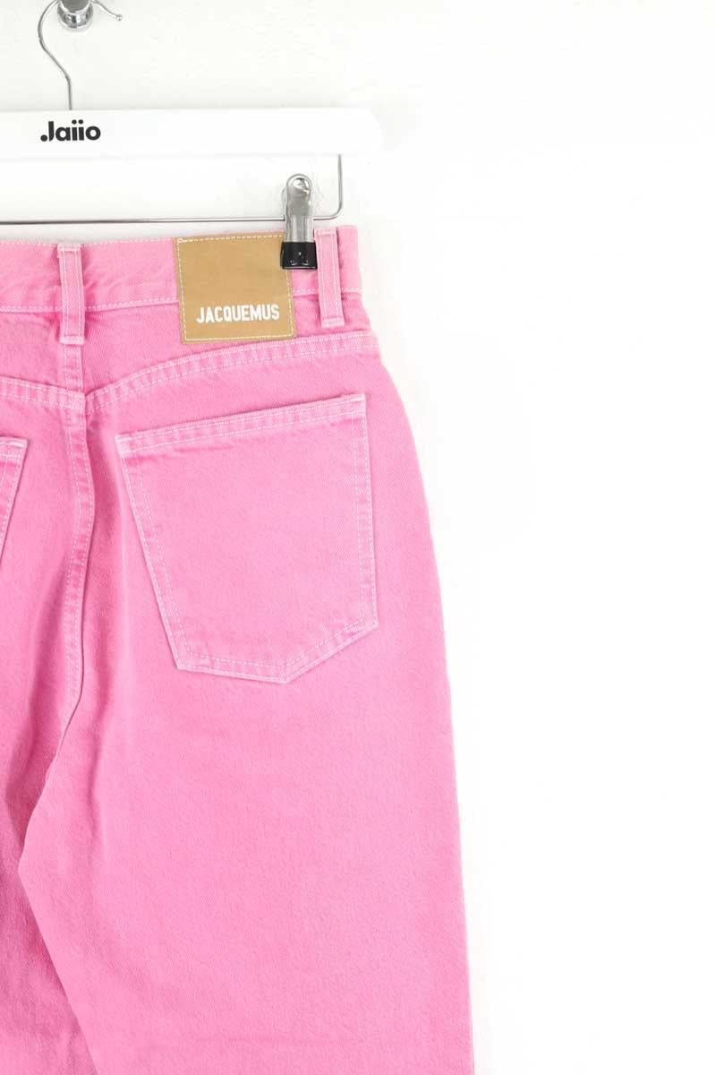 Jean droit en coton JACQUEMUS- Seconde Main Rose