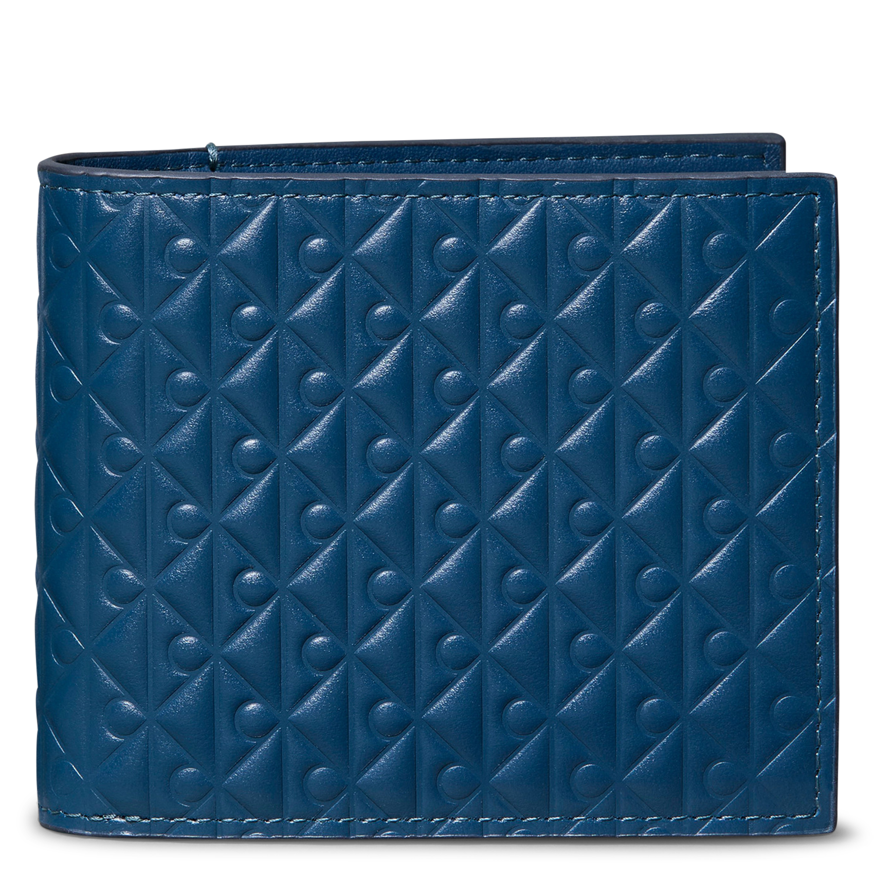 Portefeuille monogrammes à deux volets en cuir CALVIN KLEIN Bleu