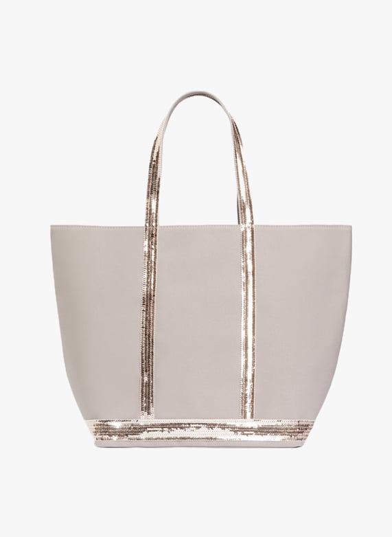 Sequined cotton canvas tote bag Quartz Vanessa bruno Women