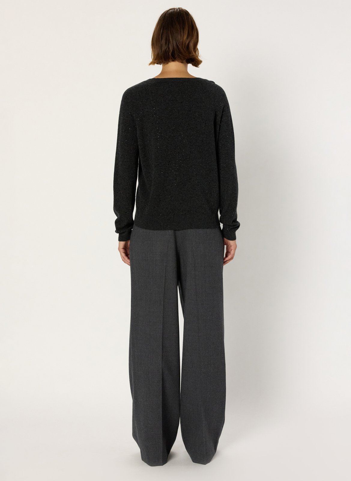 Pull col rond en laine GERARD DAREL Gris