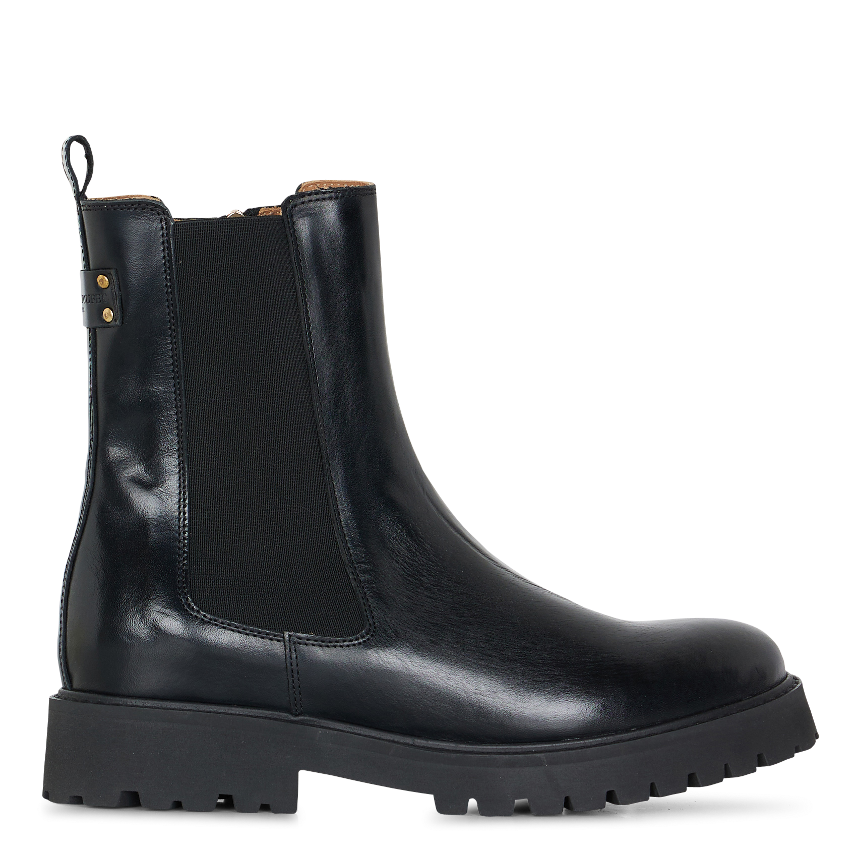 Effen leren enkellaarzen met textuur MAISON TOUFET