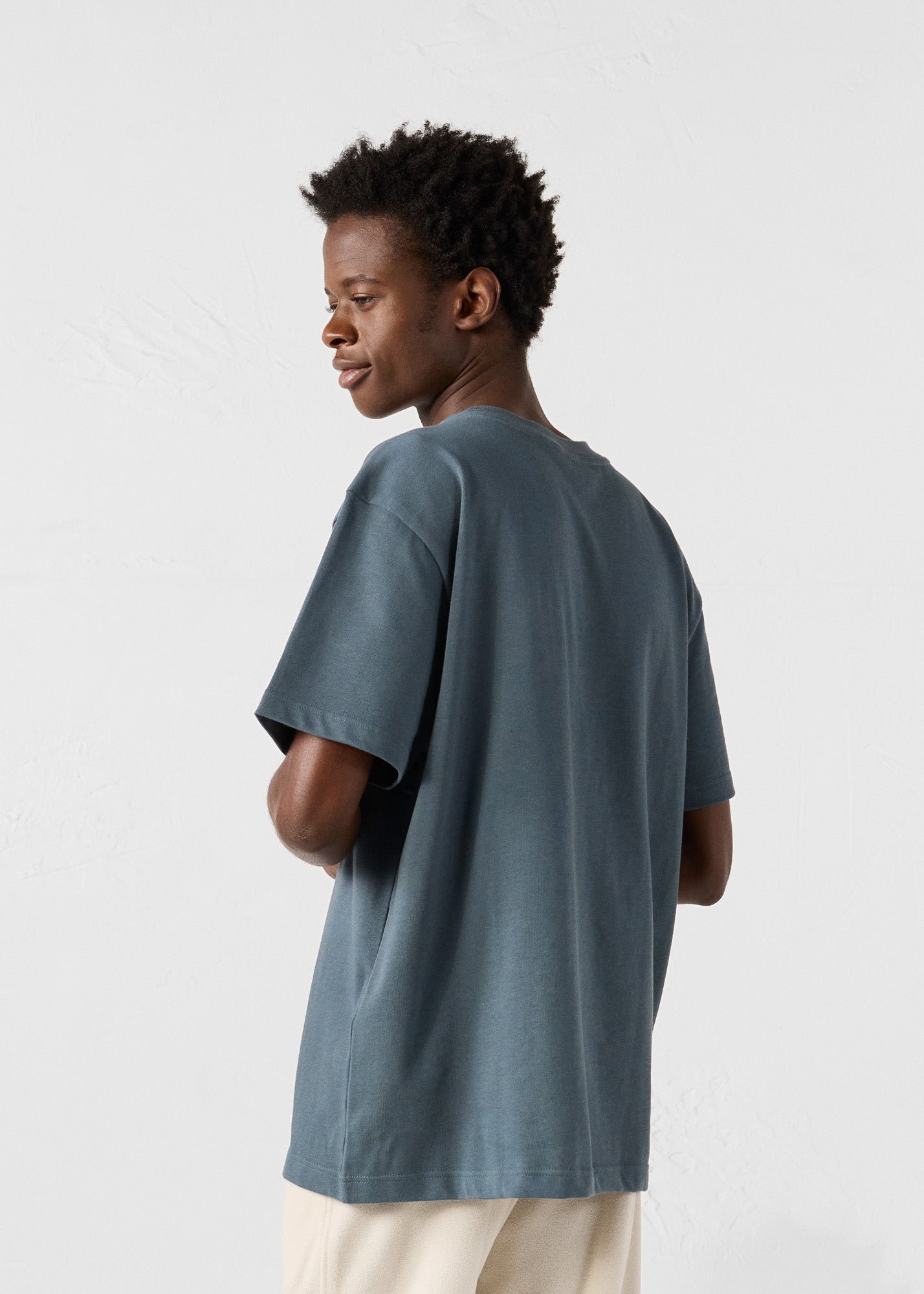 Round neck t-shirt in bluestone color Andrea JOTT Blue