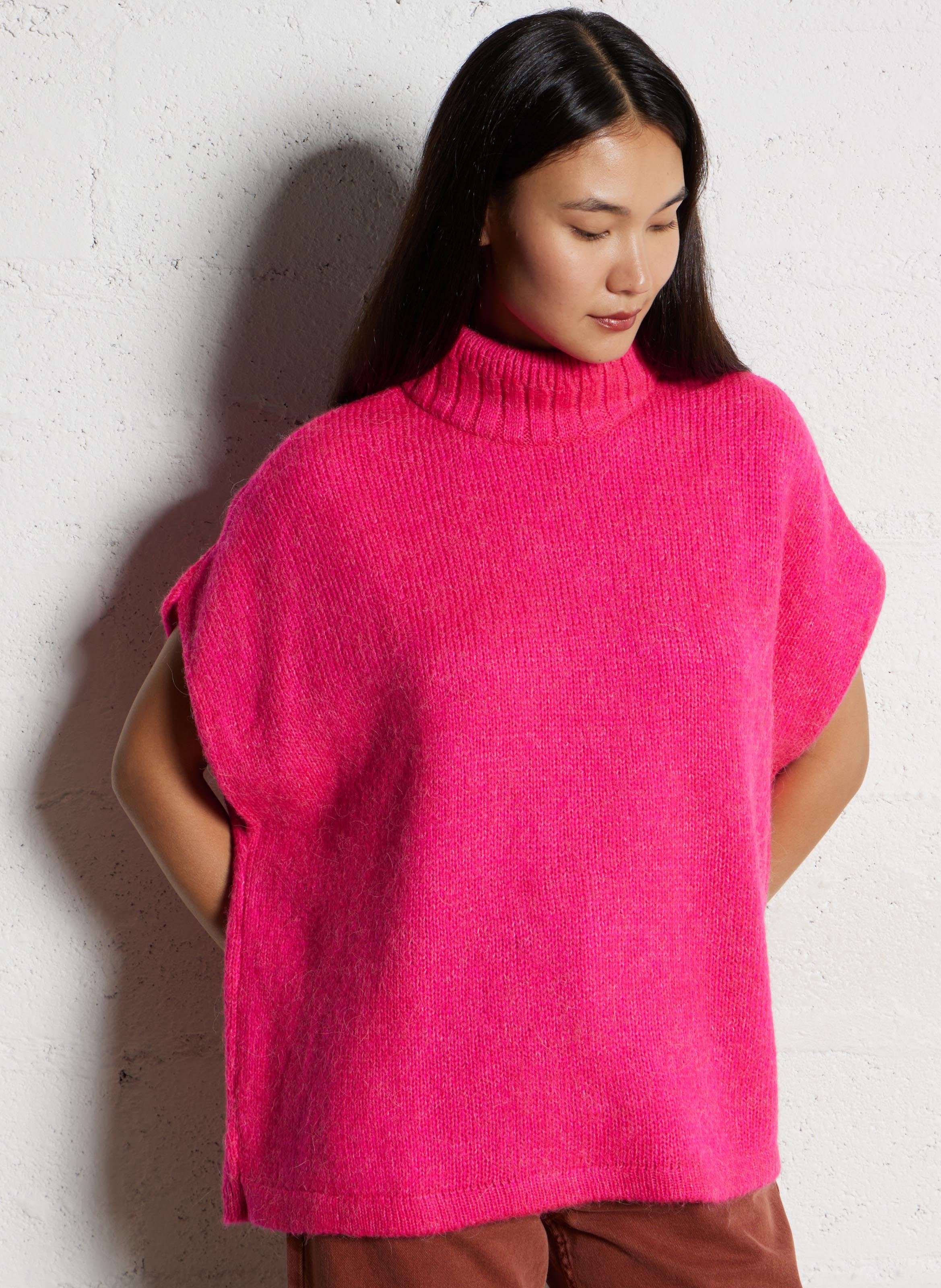 Mouwloze oversized trui ONE STEP Roze