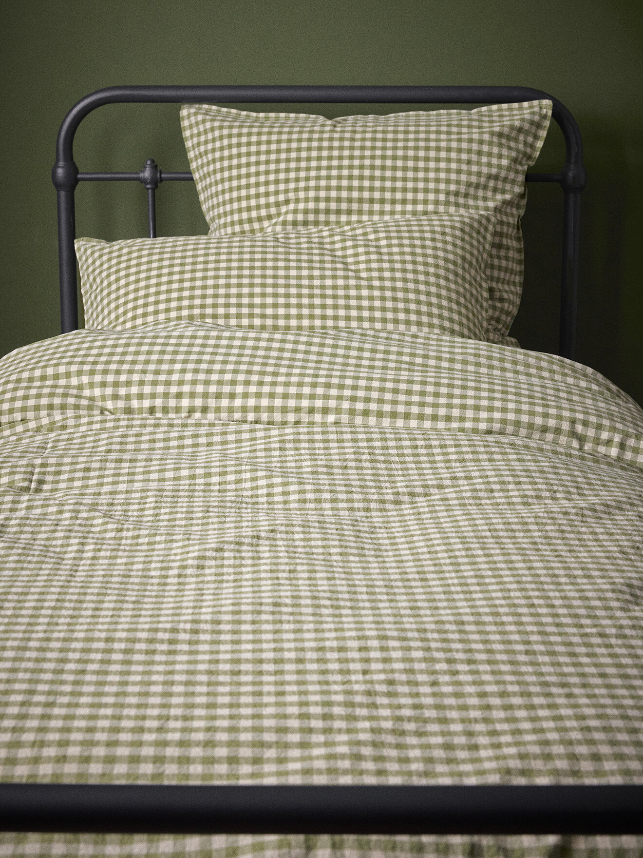 "Ambroise" gingham duvet cover CYRILLUS Green