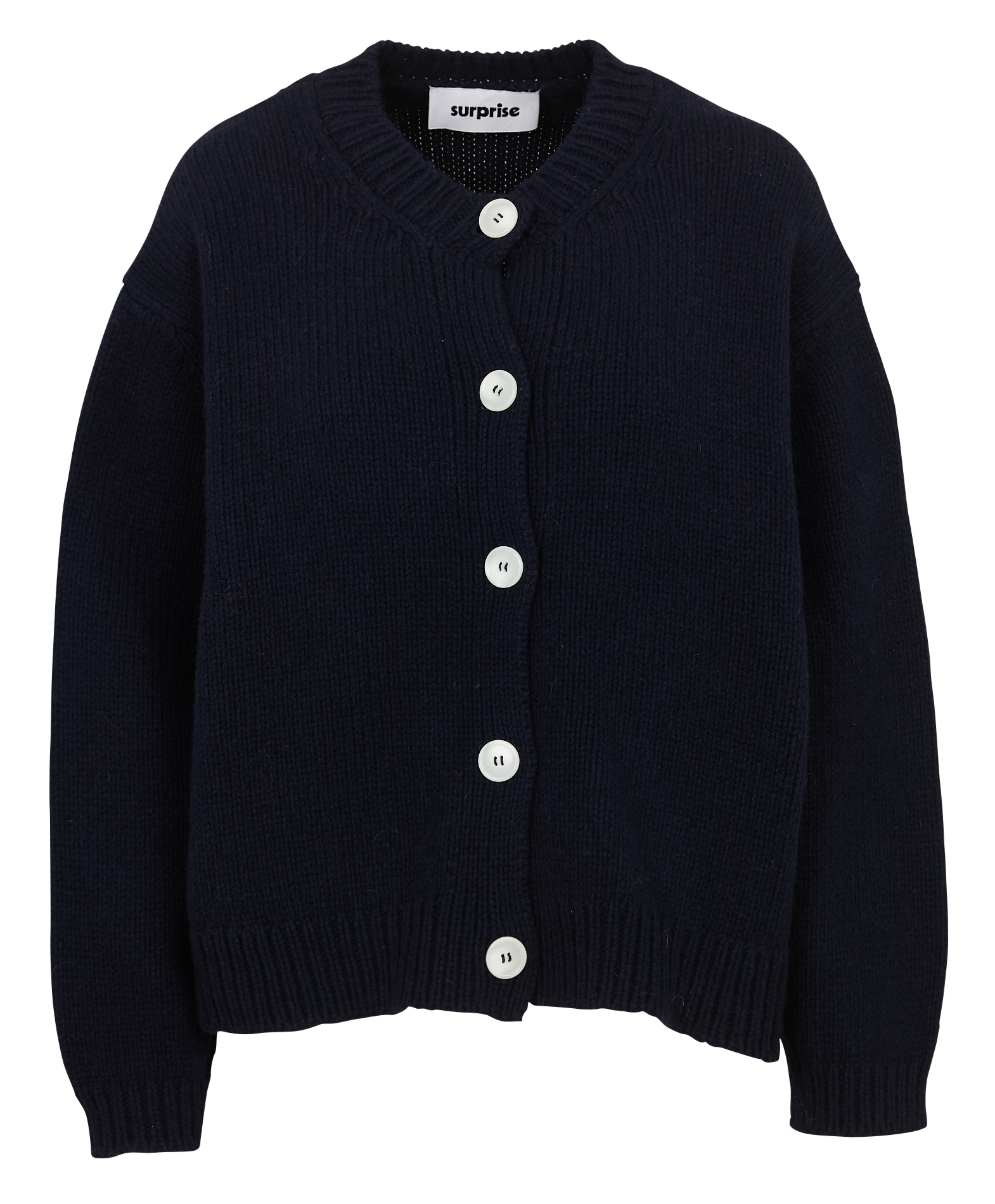 Gilet ample col rond en laine et cachemire SURPRISE