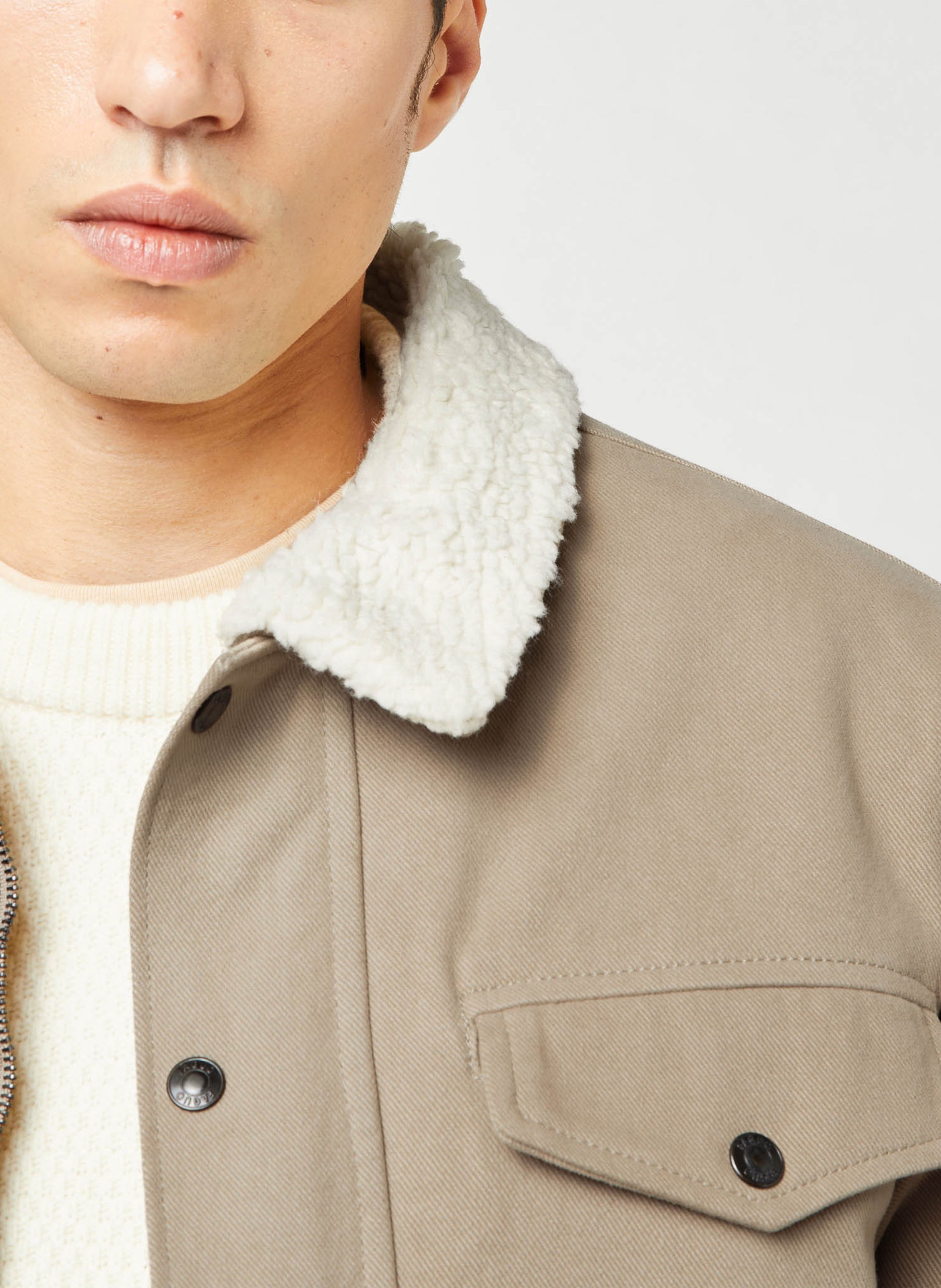 Sherpa collar jacket FAGUO Beige