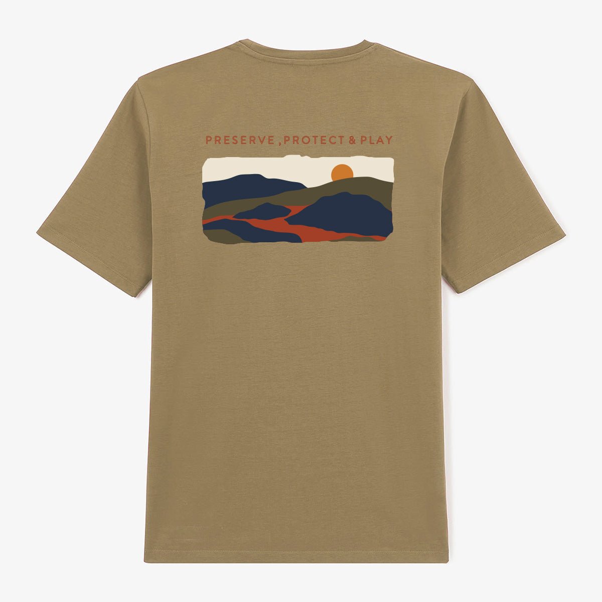 Short-sleeved cotton printed T-shirt SERGE BLANCO Beige