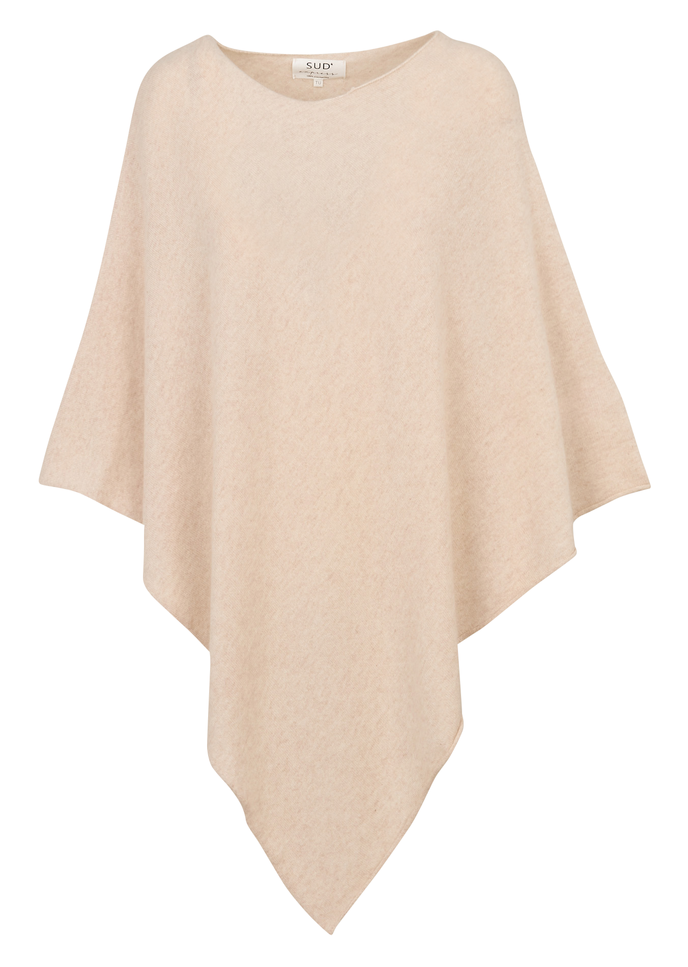 Poncho col bateau en cachemire SUD EXPRESS Beige