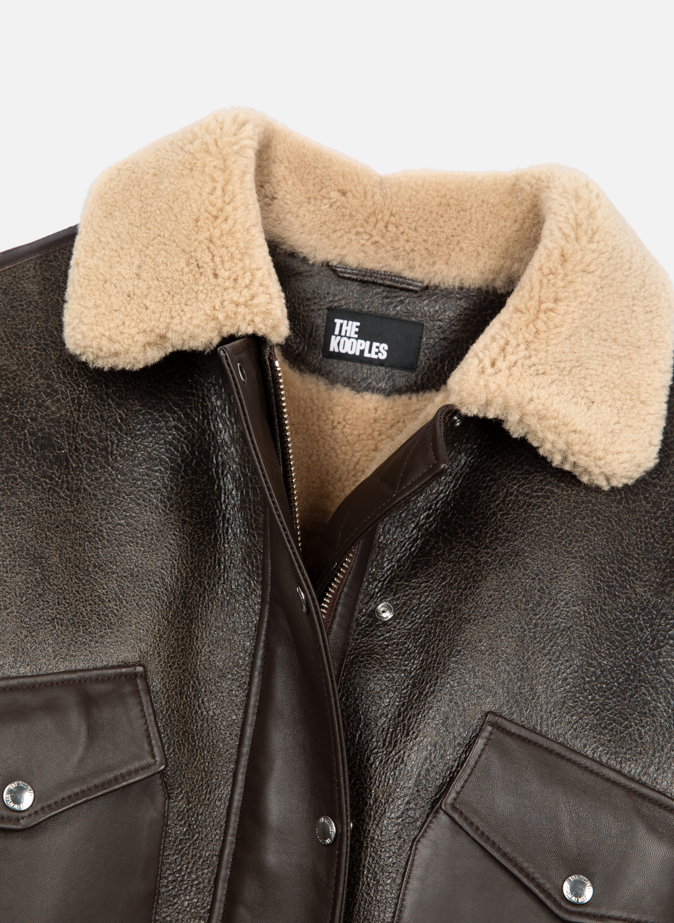 Short shearling coat THE KOOPLES Brown