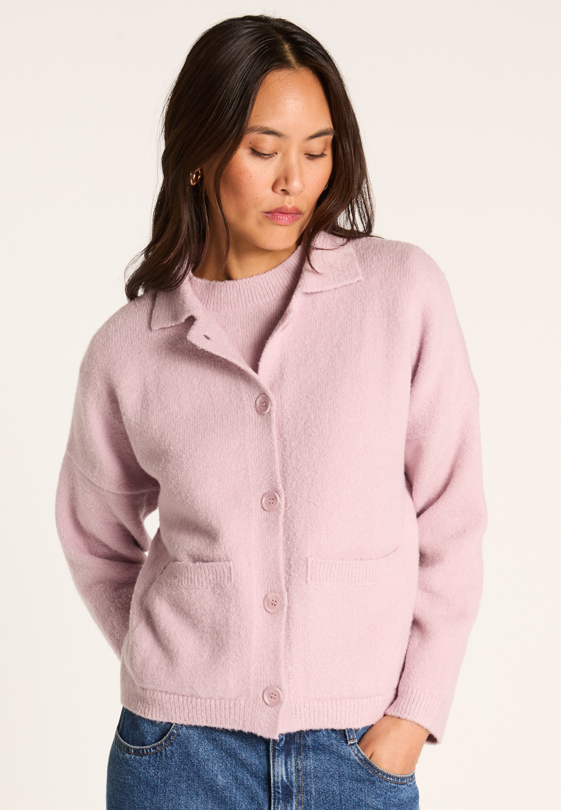 Cotton cardigan MAISON MONTAGUT Purple