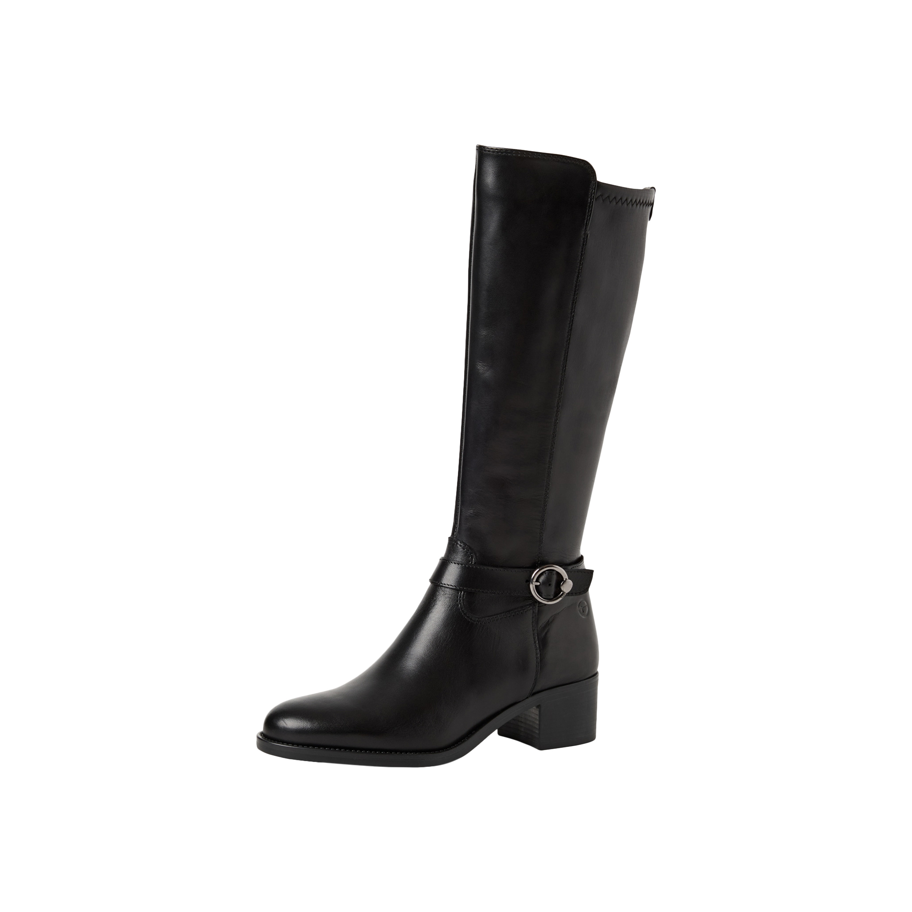 Leather heeled boot Black