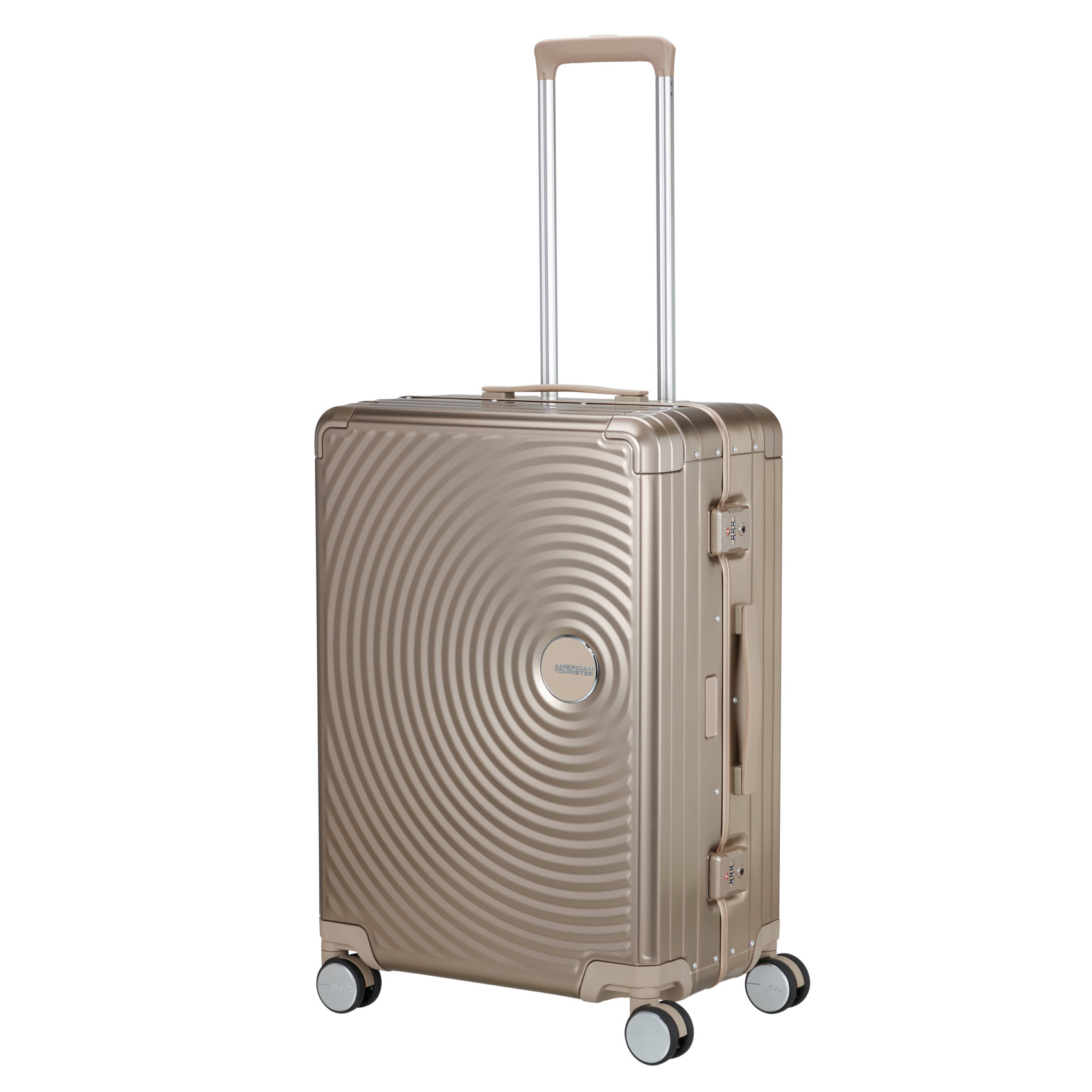 Aluminum suitcase with 4 wheels size M AMERICAN TOURISTER Golden