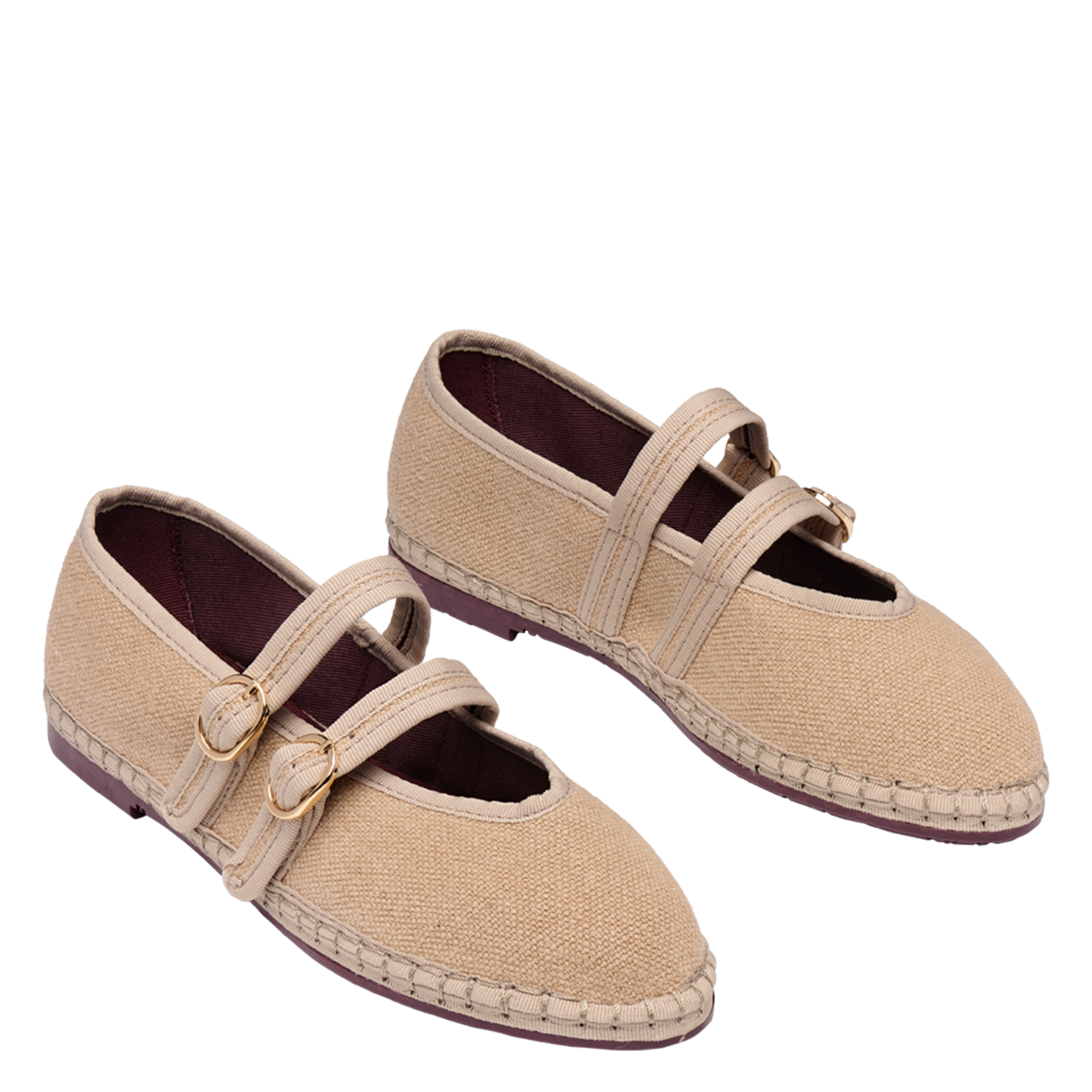 Linen ballerina flats FLABELUS Beige