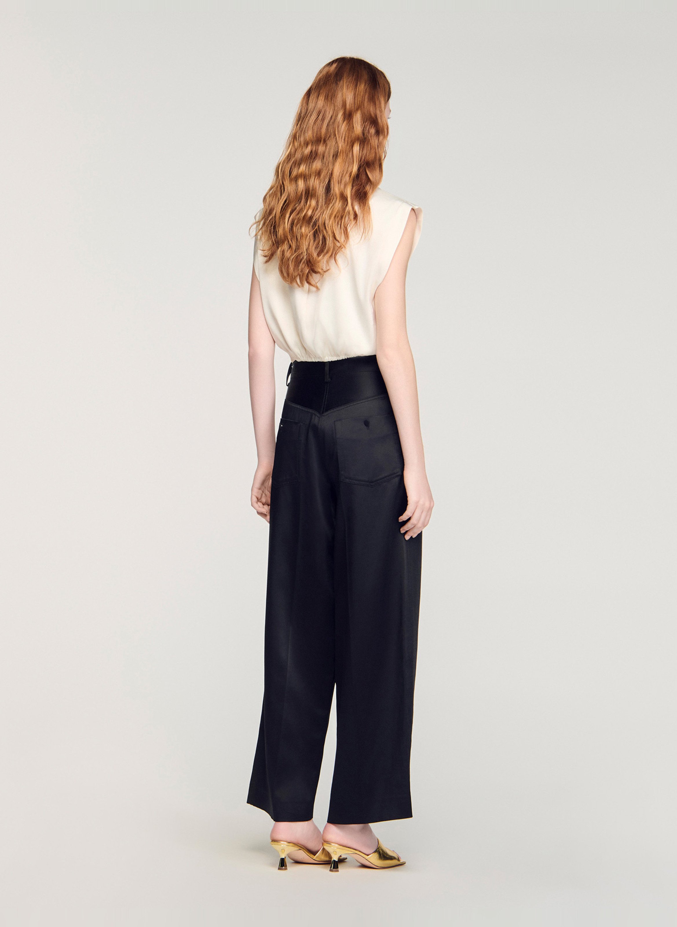 Wide trousers SANDRO Black