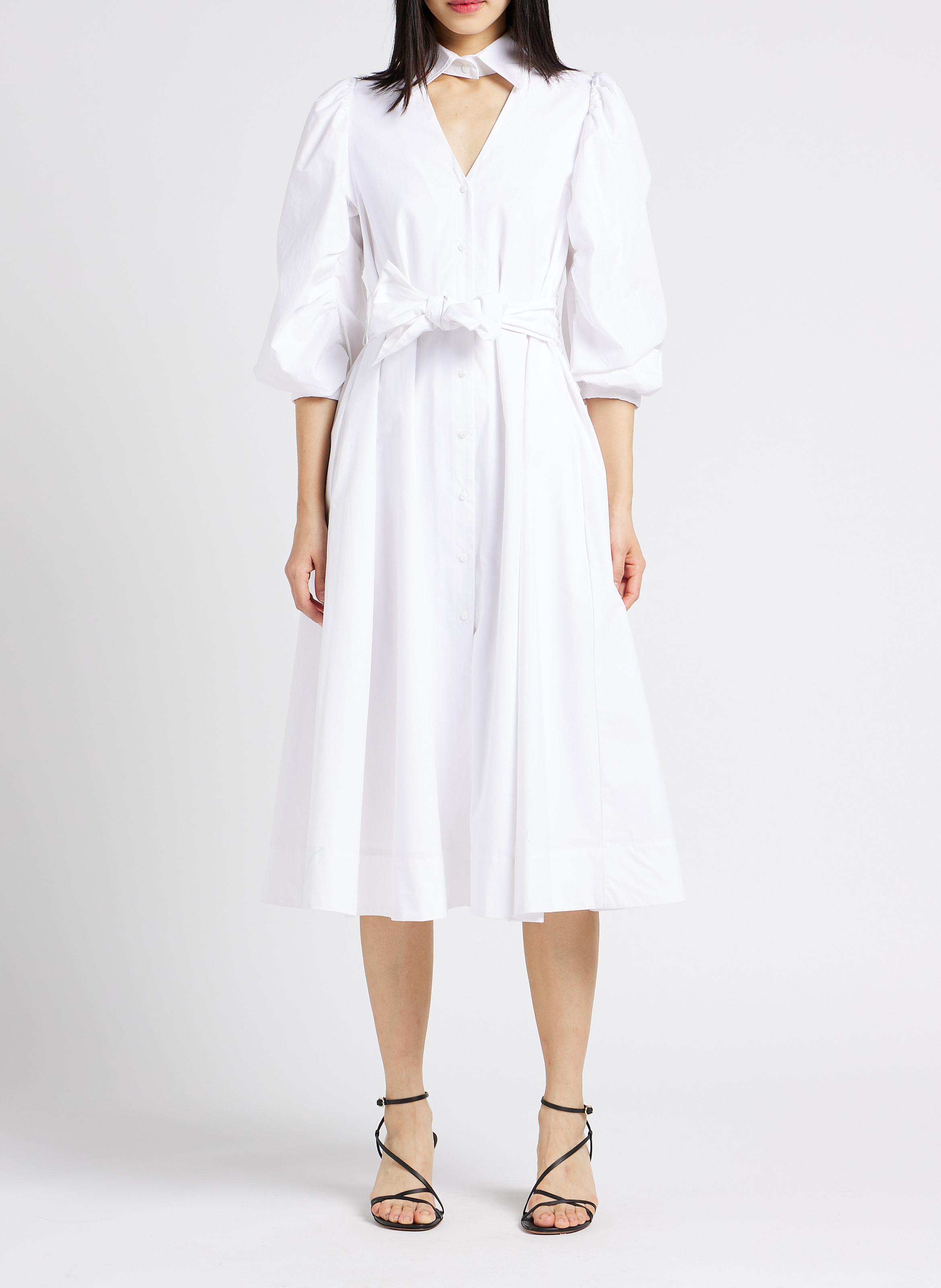 Lange jurk van 100% biokatoen met afneembare kraag KARL LAGERFELD