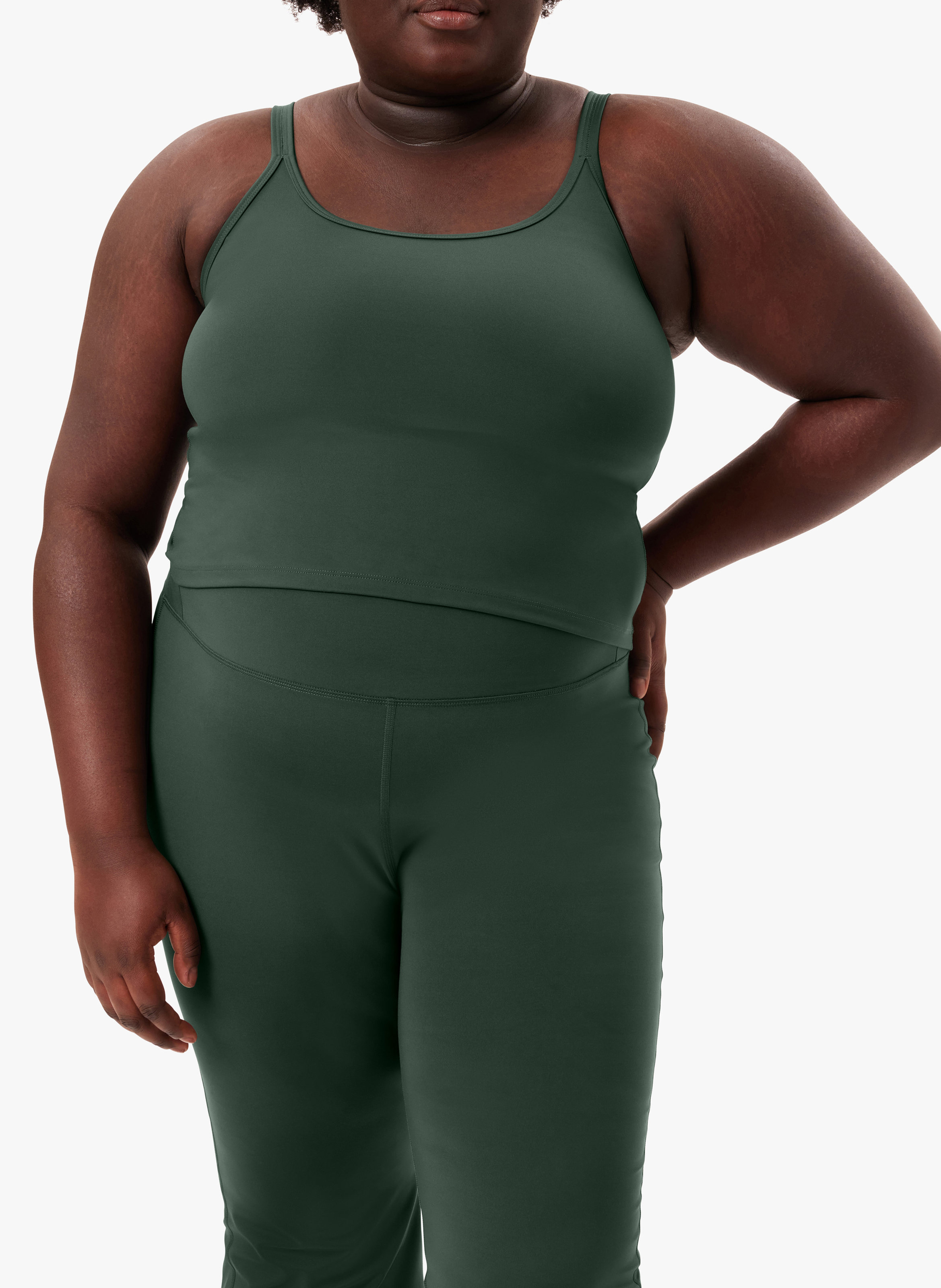 Débardeur court à encolure carrée GIRLFRIEND COLLECTIVE Vert