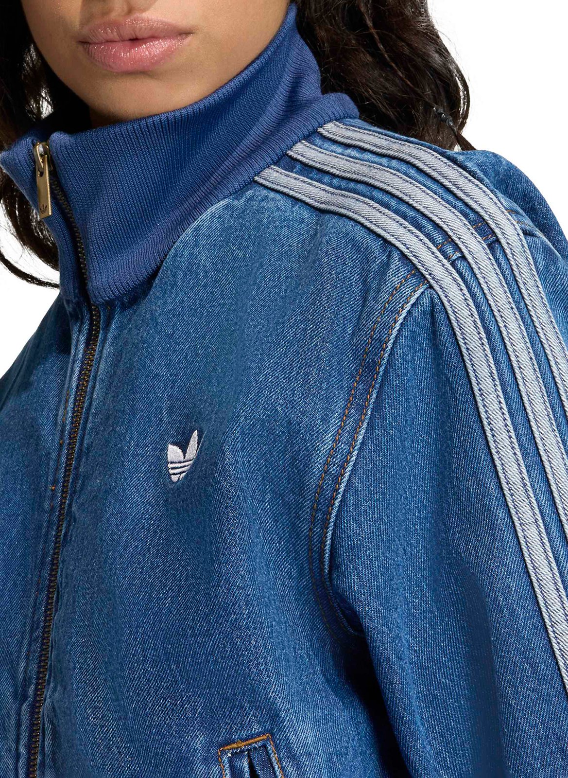 Korte denimjas met rits ADIDAS Blauw