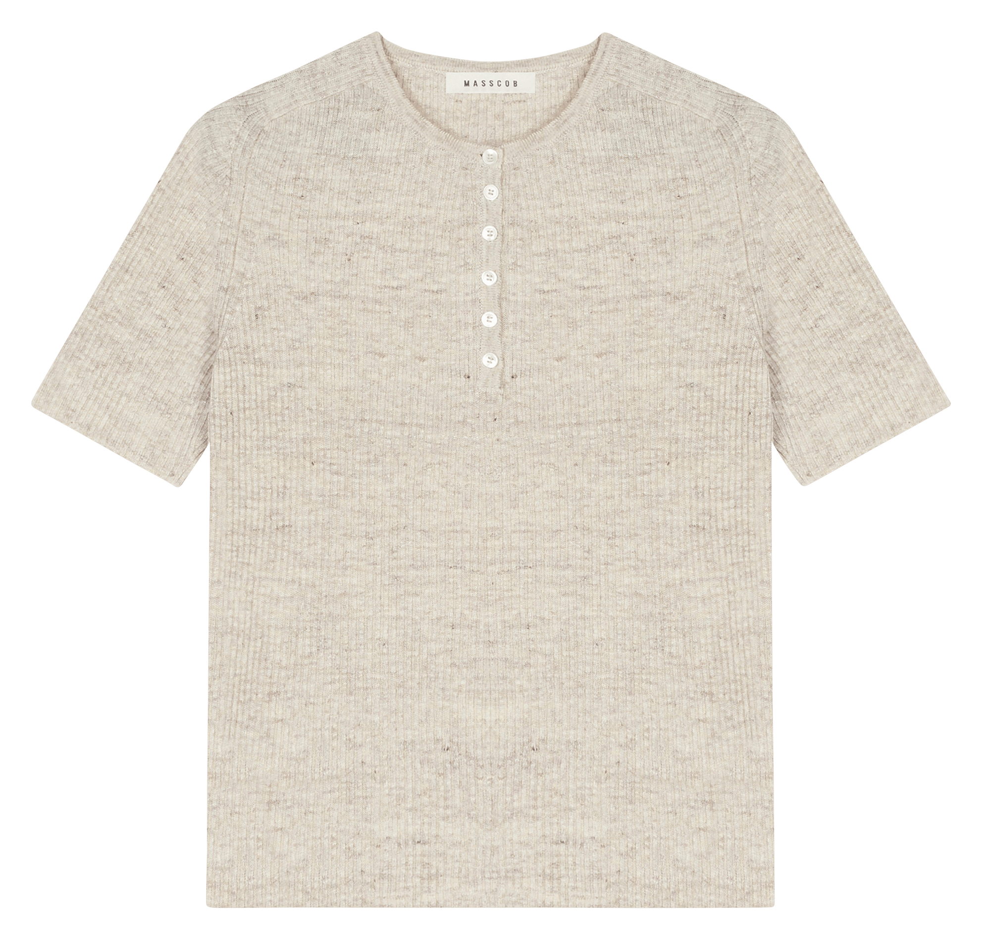 Pull droit col rond en lin MASSCOB Beige