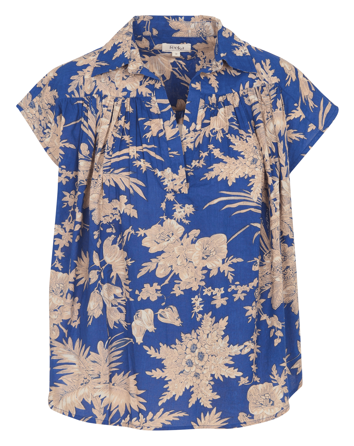 Blouse met overhemdkraag van katoen FEEKA Blauw