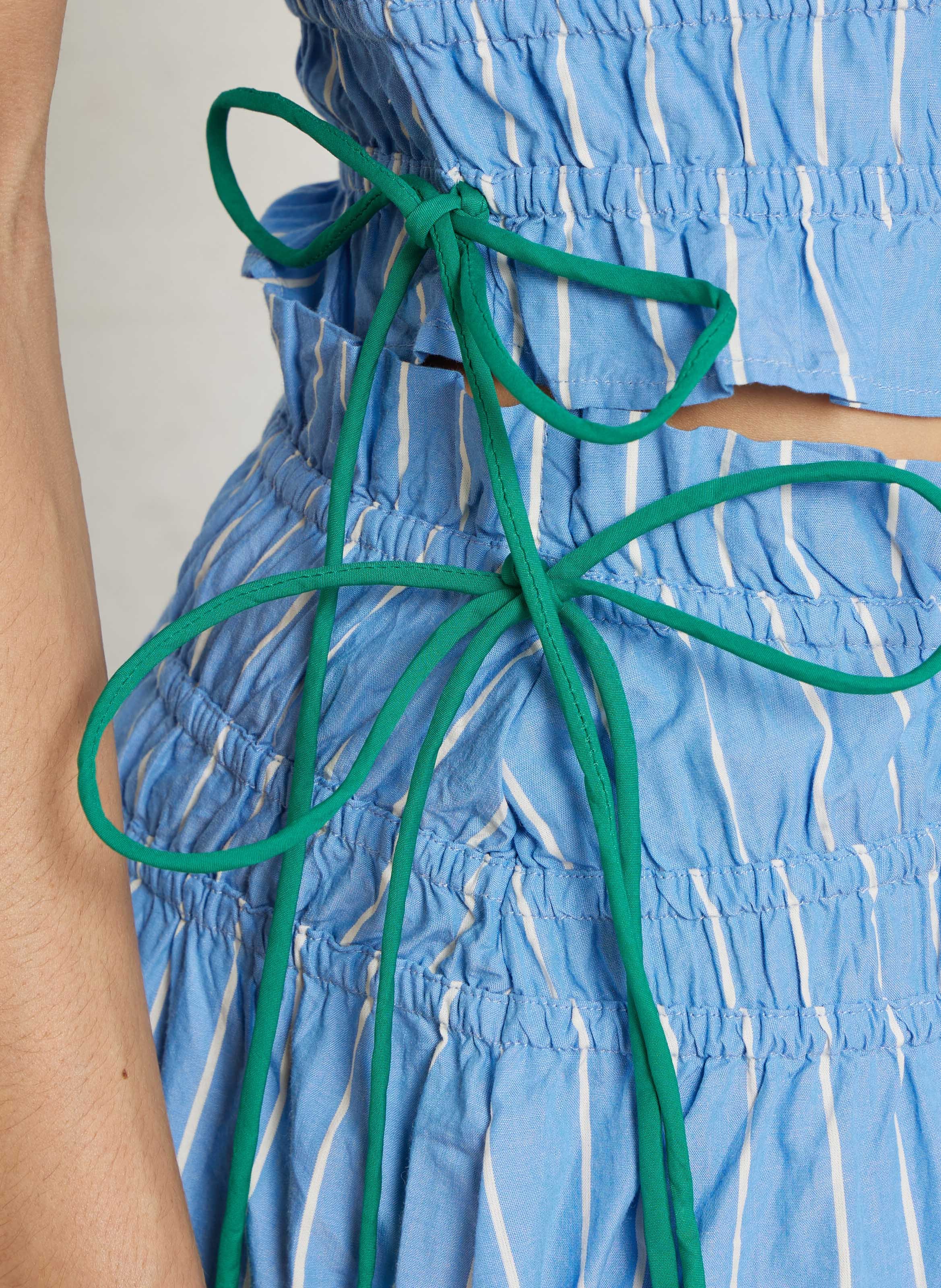 Top droit col rond en coton bio rayé FABIENNE CHAPOT Bleu