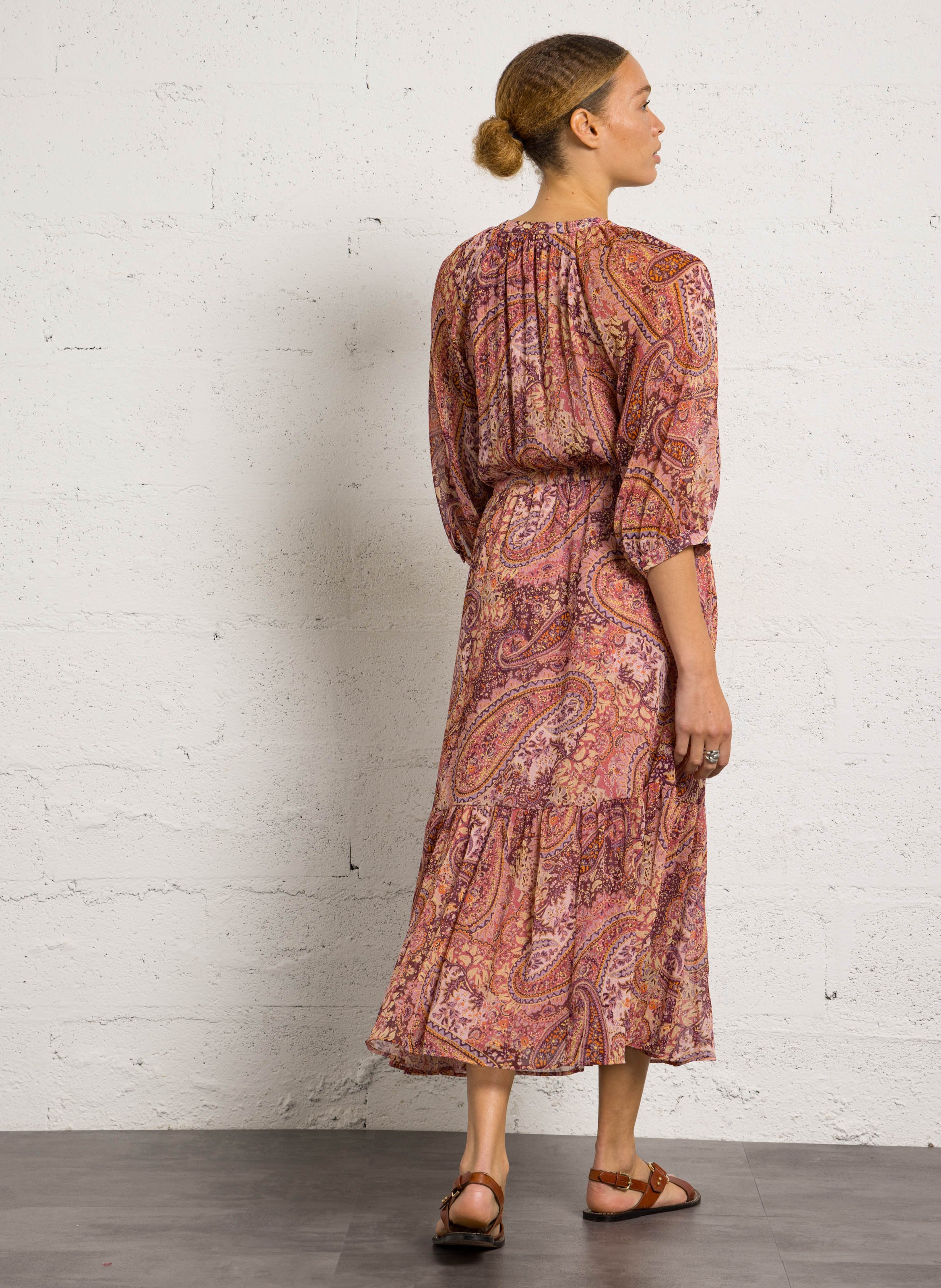 Long printed Henley dress SUD EXPRESS Red