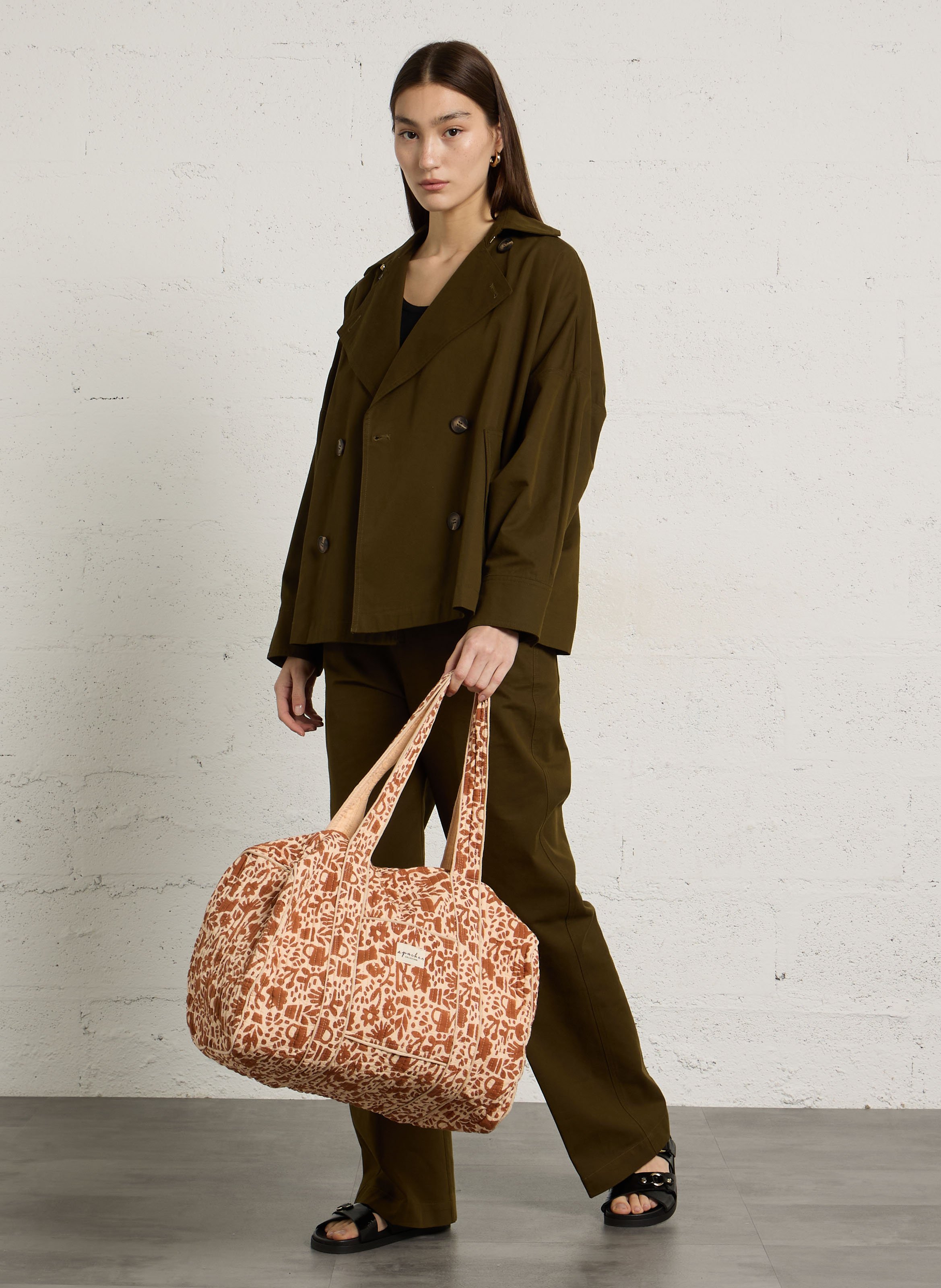 Bedruckte Tasche aus gesteppter Baumwolle APACHES COLLECTIONS Braun