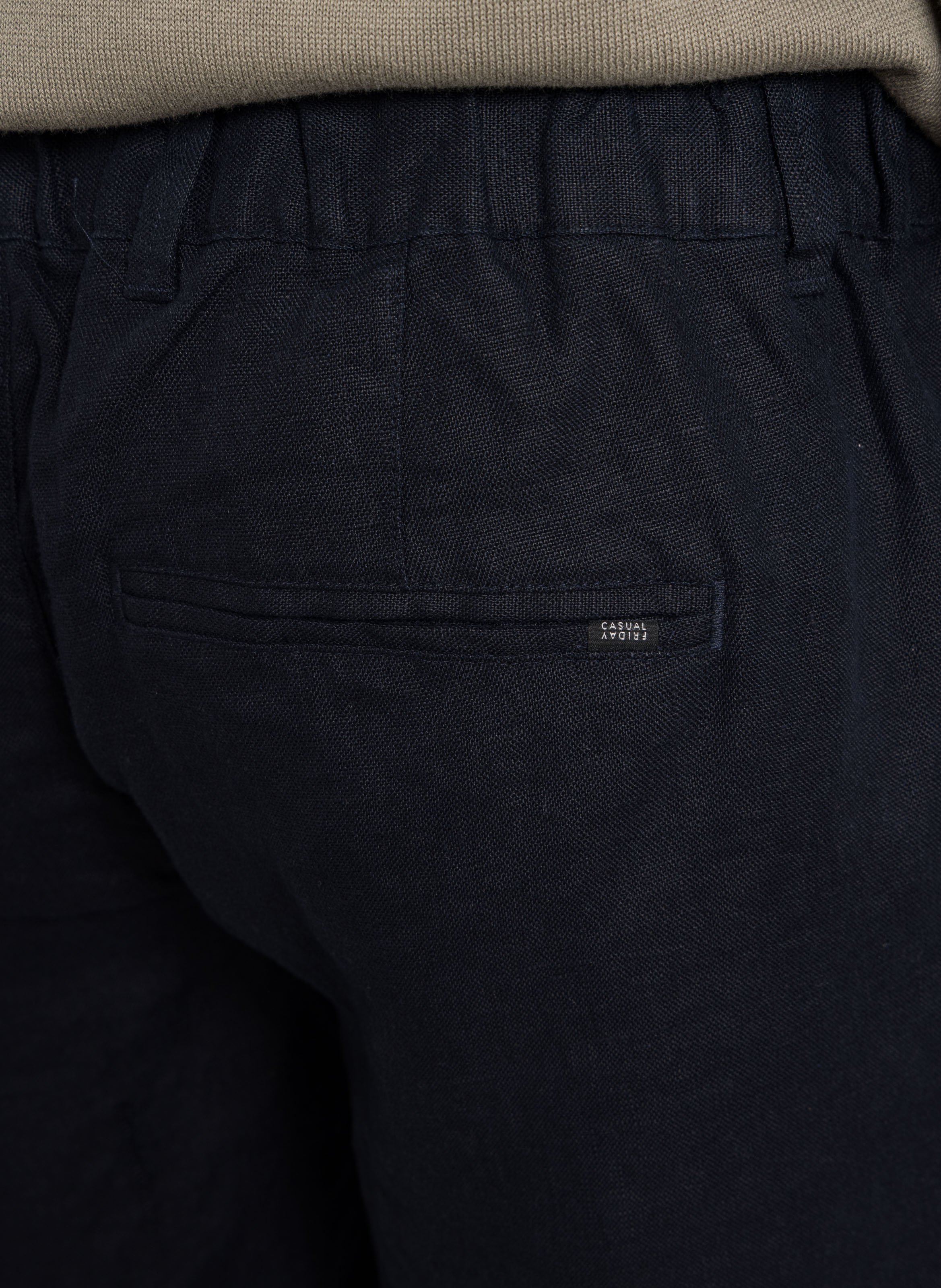 Pantalón ajustado de lino Azul