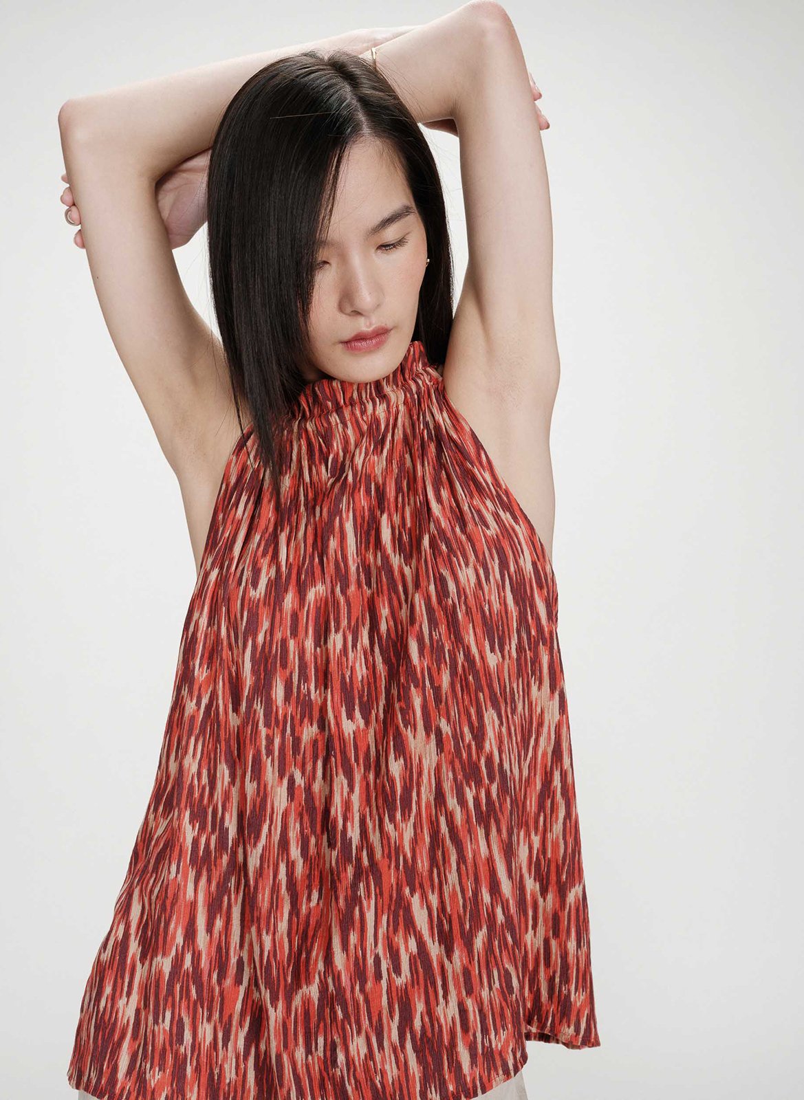 Top droit col rond imprimé GRACE ET MILA Rouge