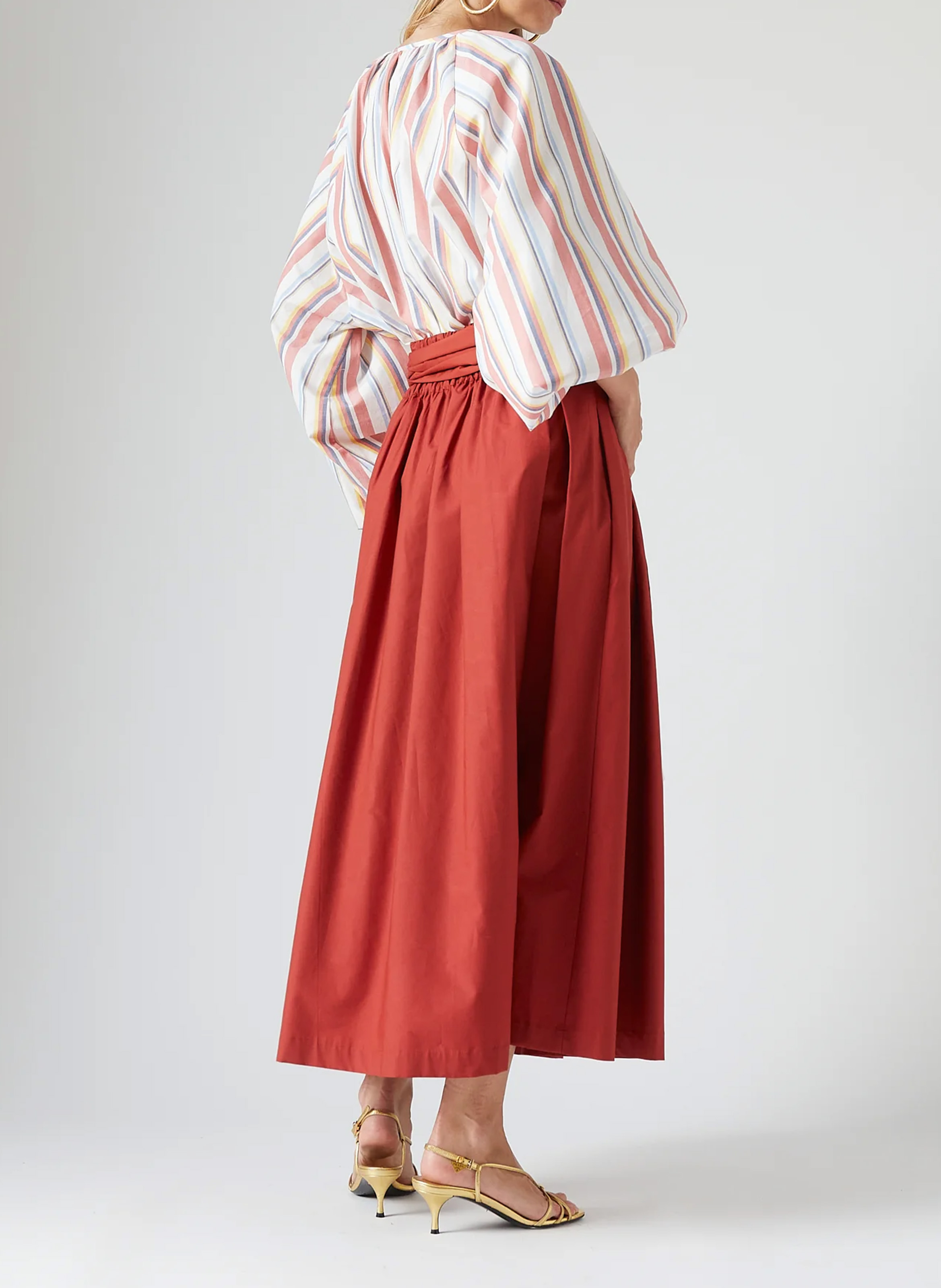 Gestreifte Bluse mit Tunika-Kragen THE LABEL EDITION Mehrfarbig