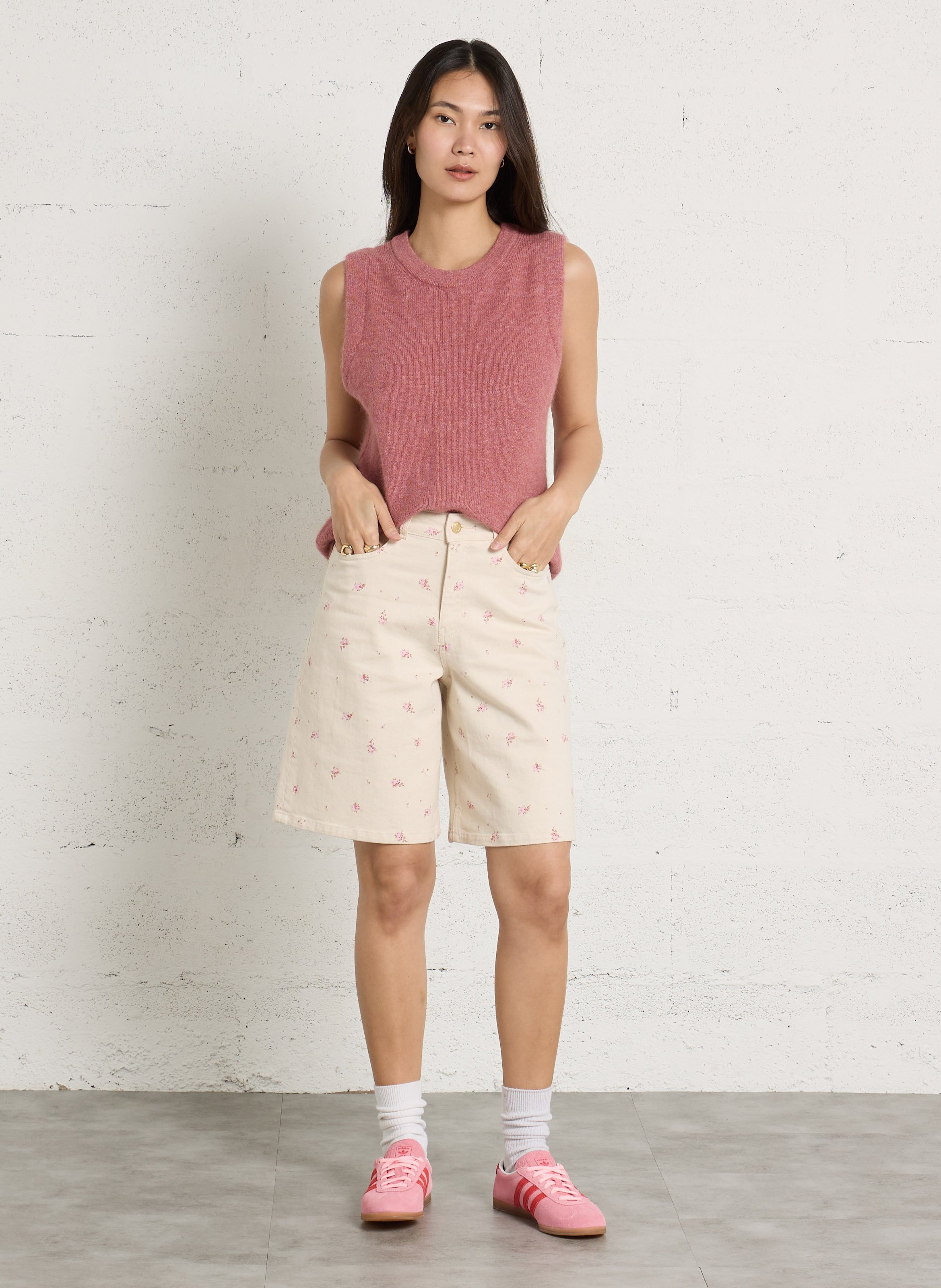 Baumwoll-Bermudas DES PETITS HAUTS Weiss