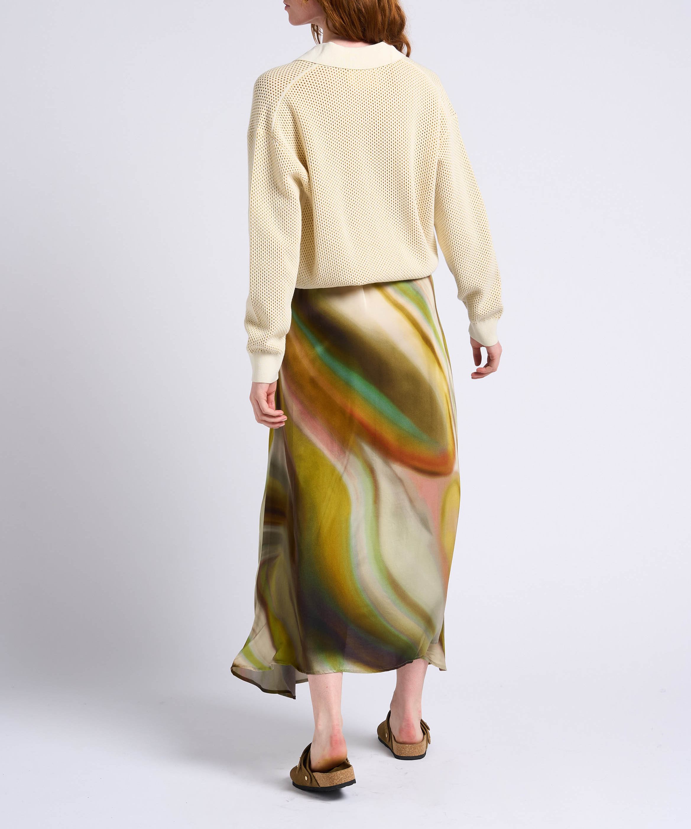 Long asymmetric skirt DIEGA Multicolored