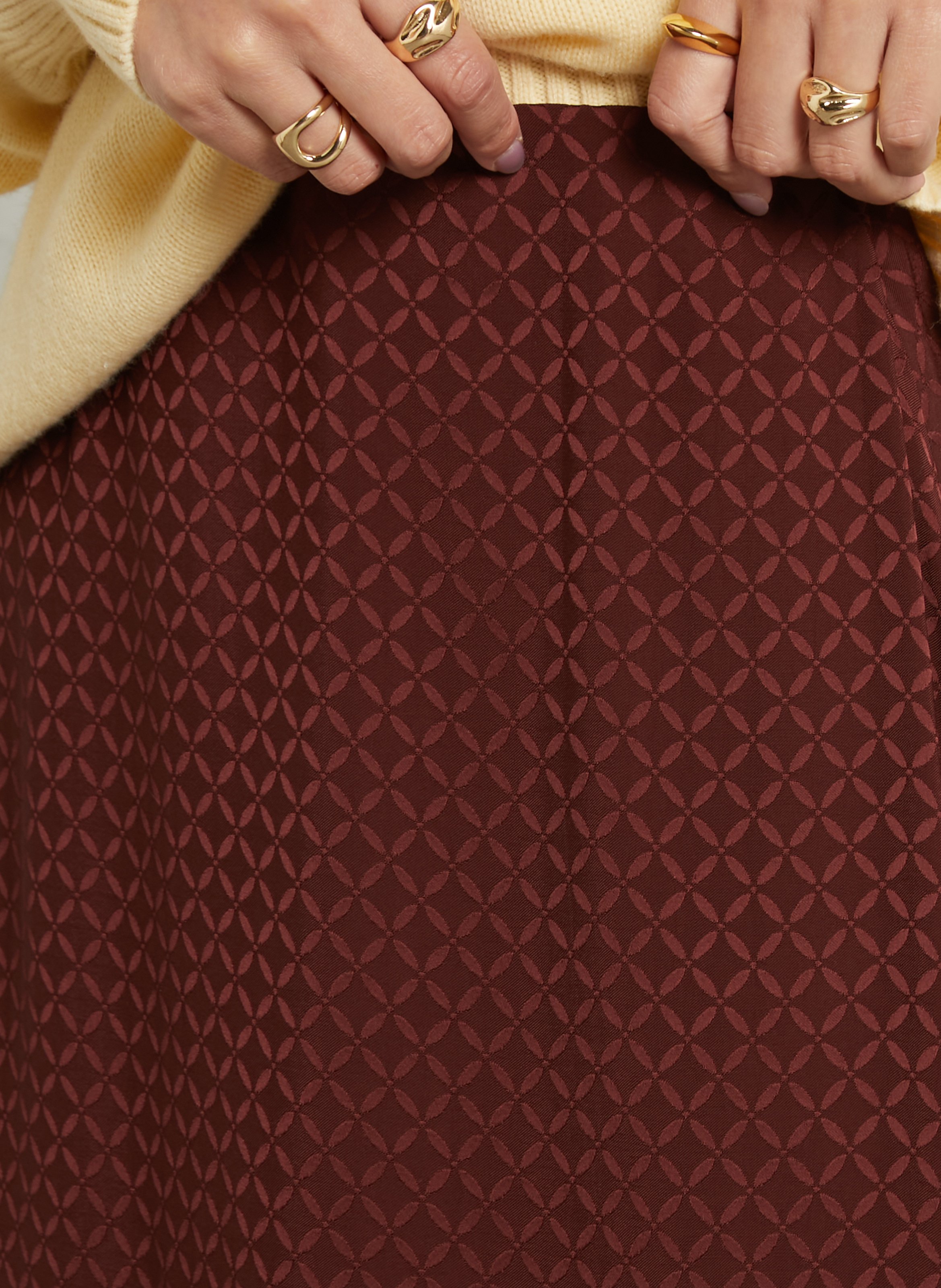 Flowing flared midi skirt SUNCOO Plums