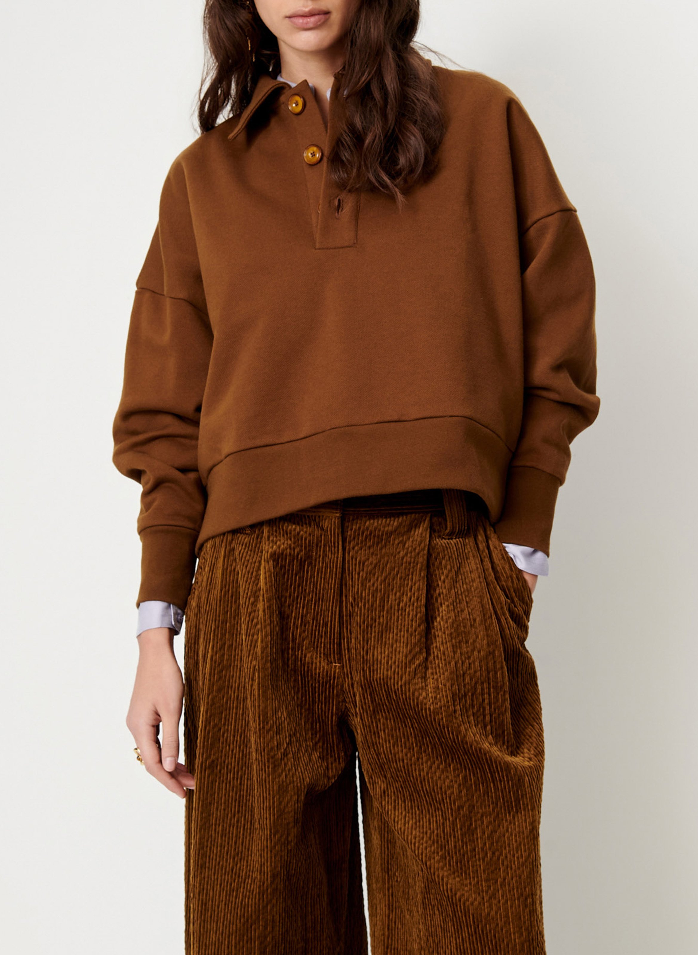 Oversized sweater van katoen SESSUN Bruin