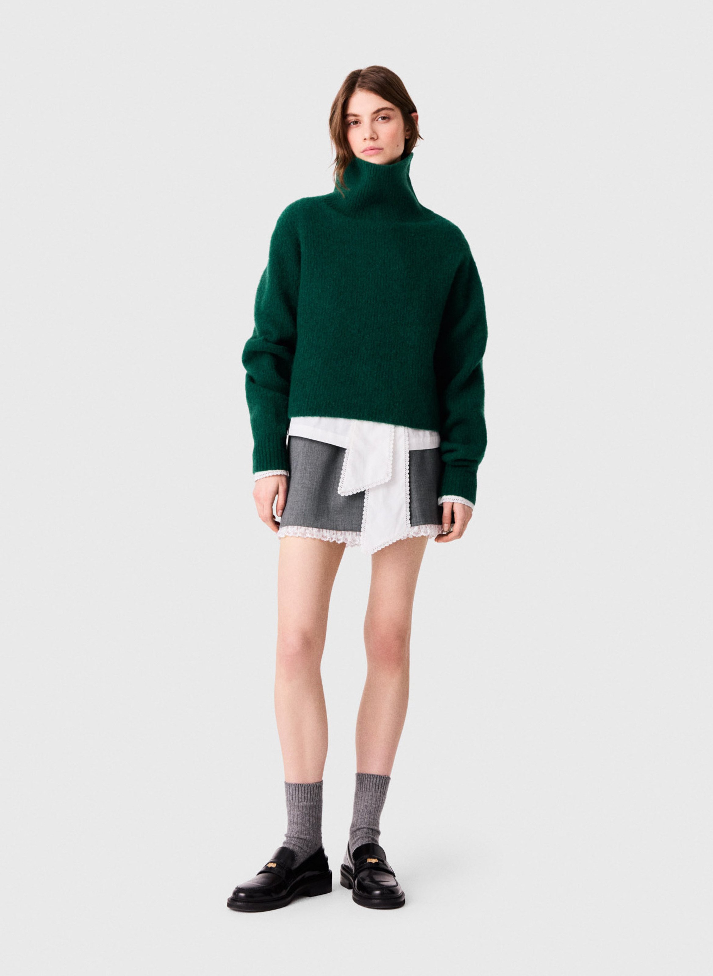 Pull oversize en laine mélangée MAJE Vert