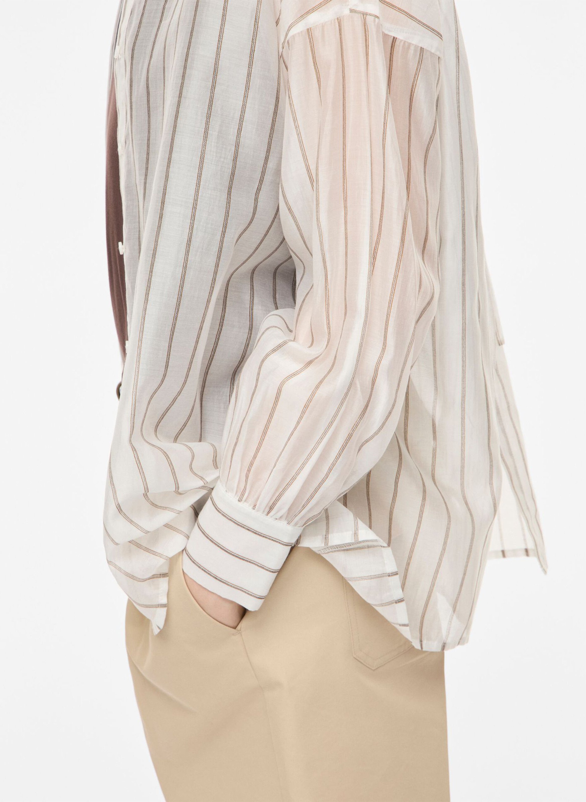 Loose-fit striped shirt ROUGE EDIT Beige
