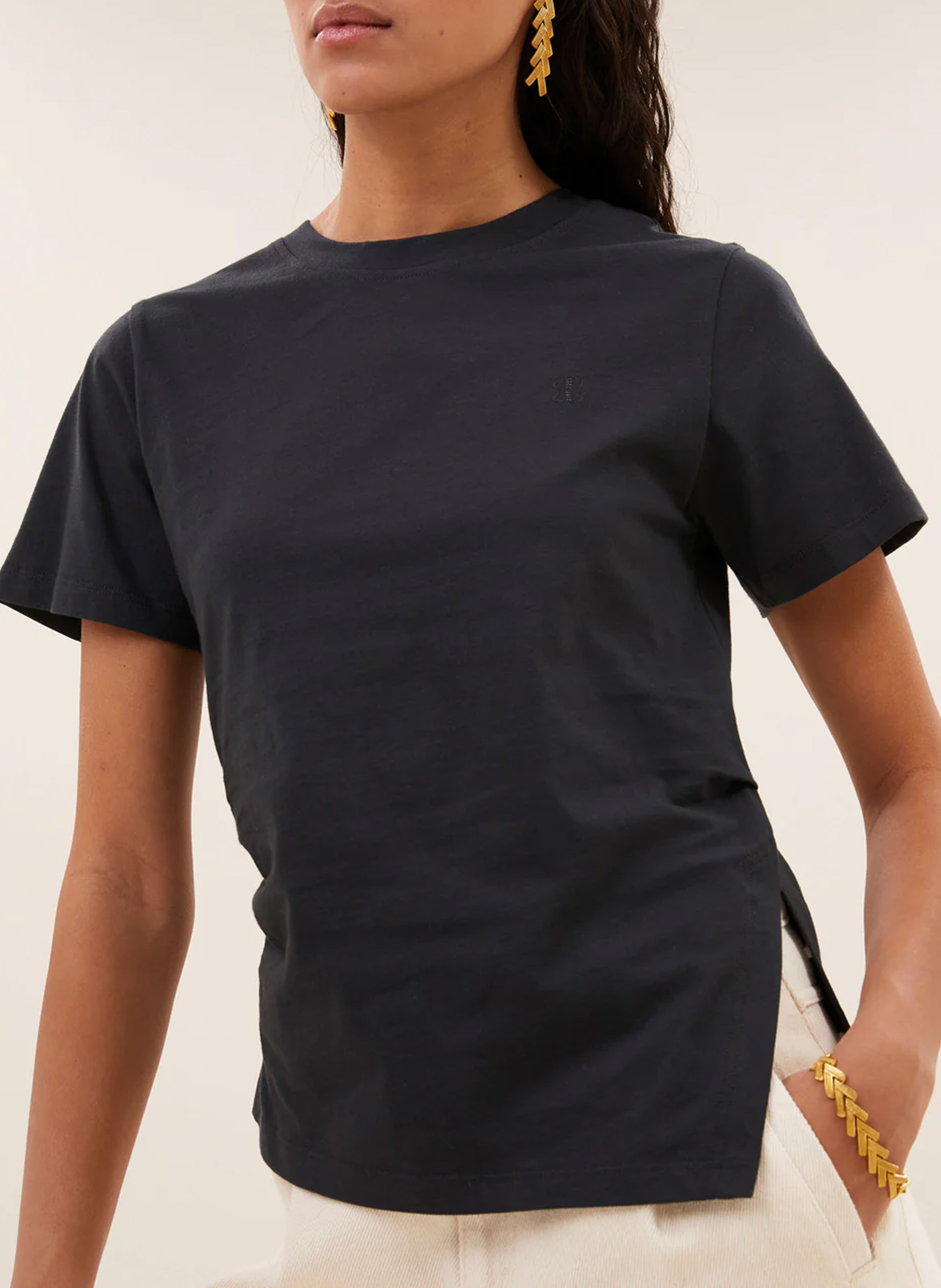 Angepasstes T-Shirt aus Bio-Baumwolle BY BAR Schwarz