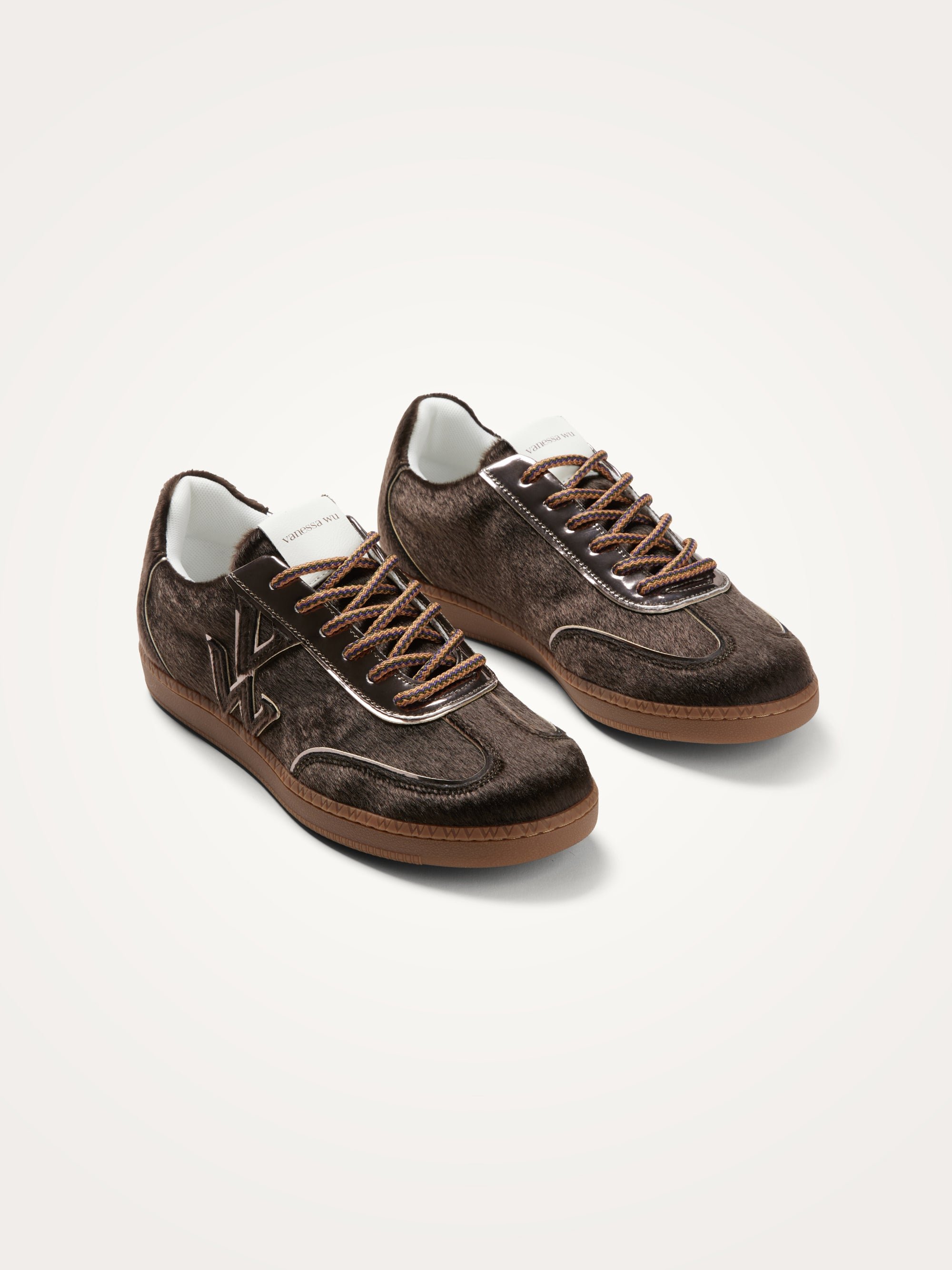 Sneakers with monogram on retro sole VANESSA WU Brown
