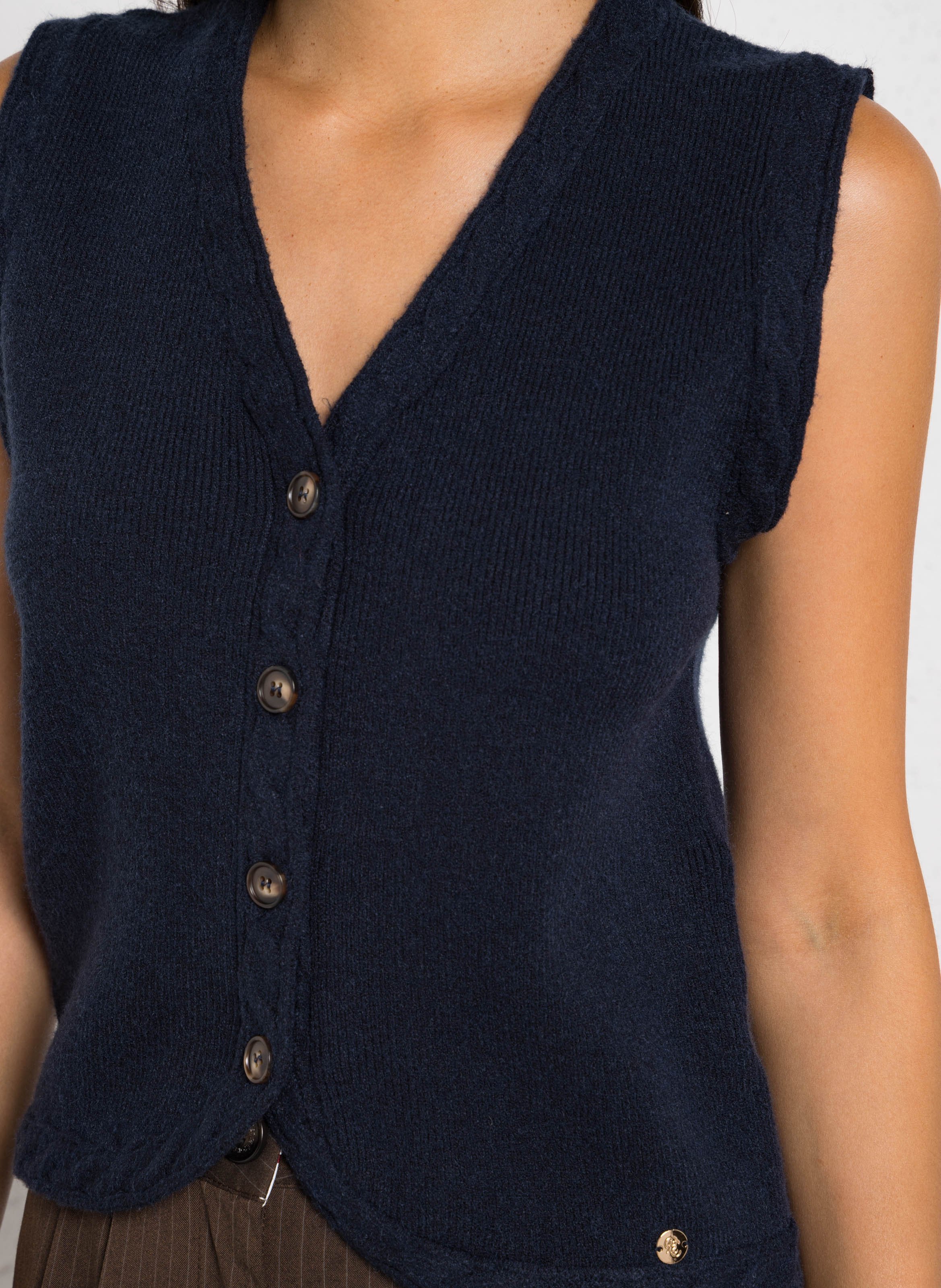 Gilet droit col V LA PETITE ETOILE Bleu