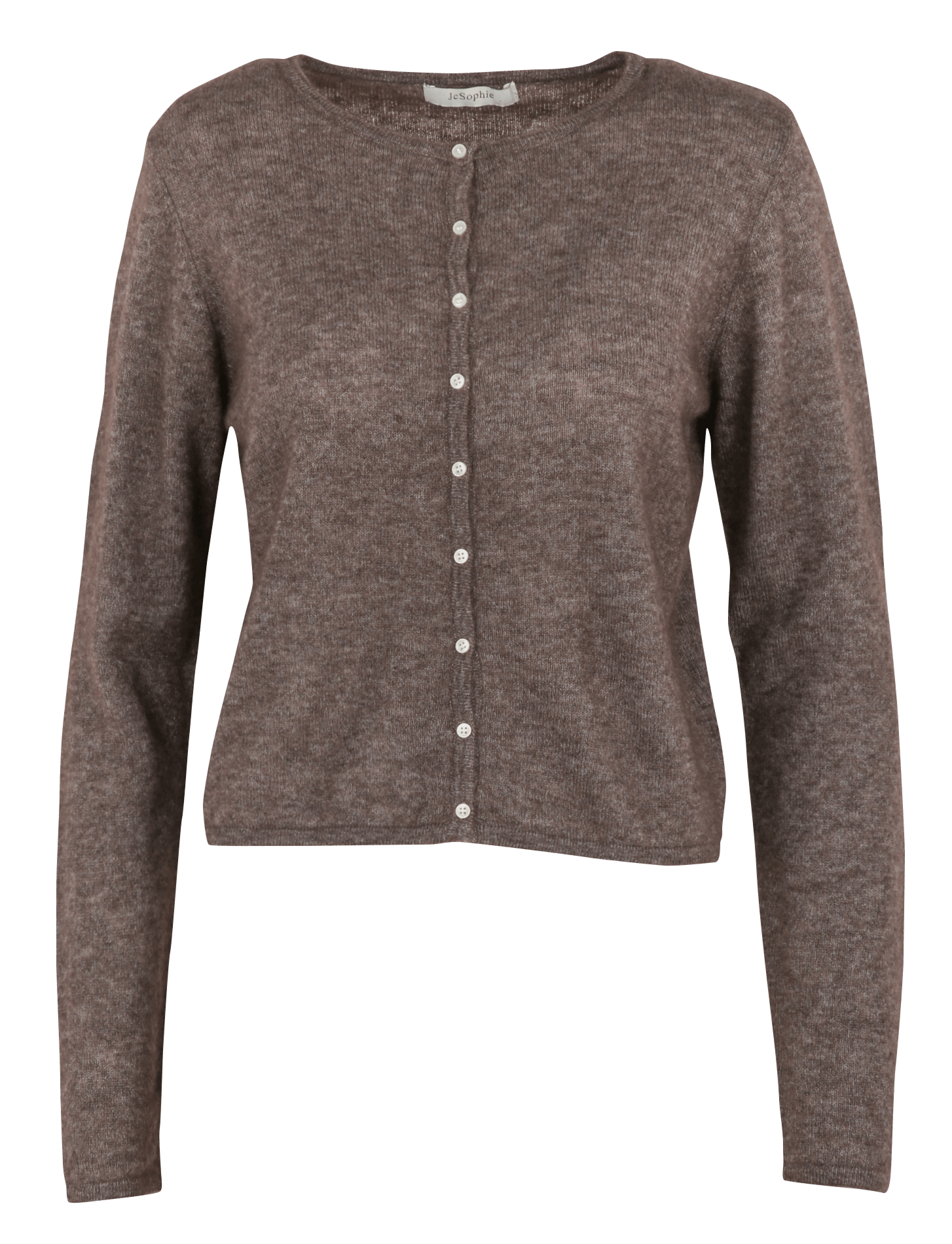 Straight round-neck knit cardigan JC SOPHIE Brown
