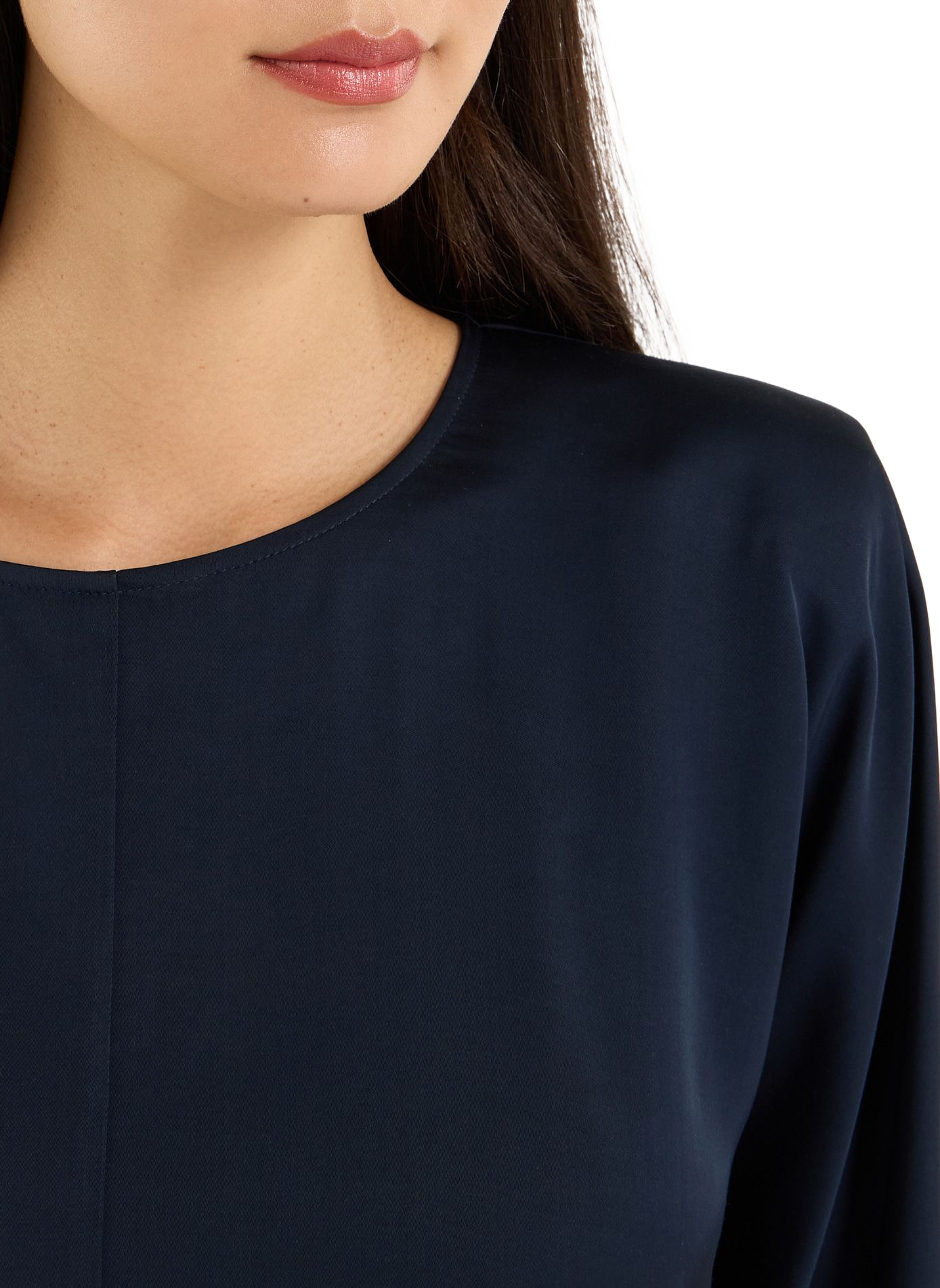 Long-sleeve satin top SAISON 1865 Blue