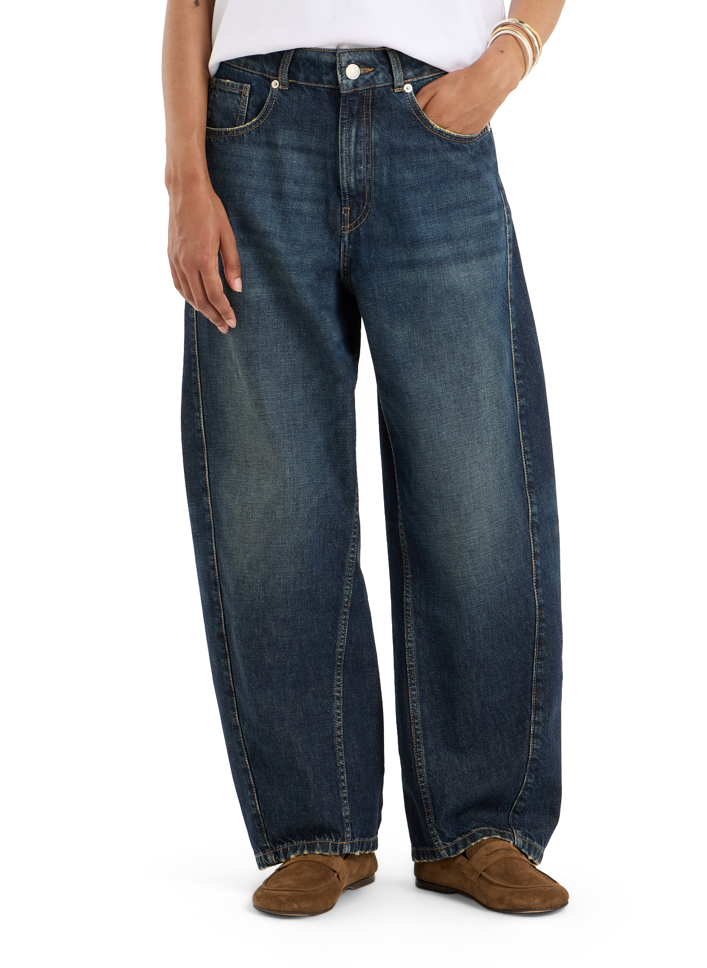 Wide-leg cotton jeans SAISON 1865 Blue