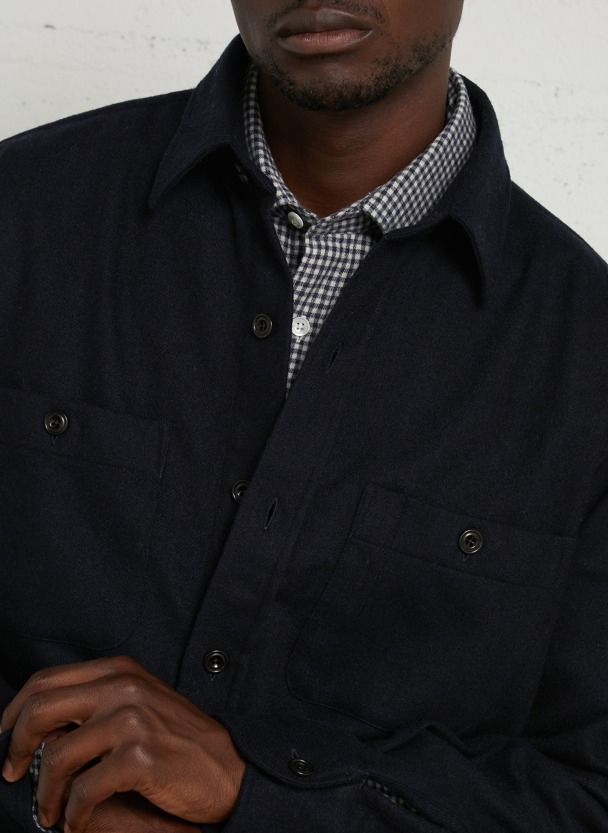 Chemise en laine mélangée HARTFORD Bleu