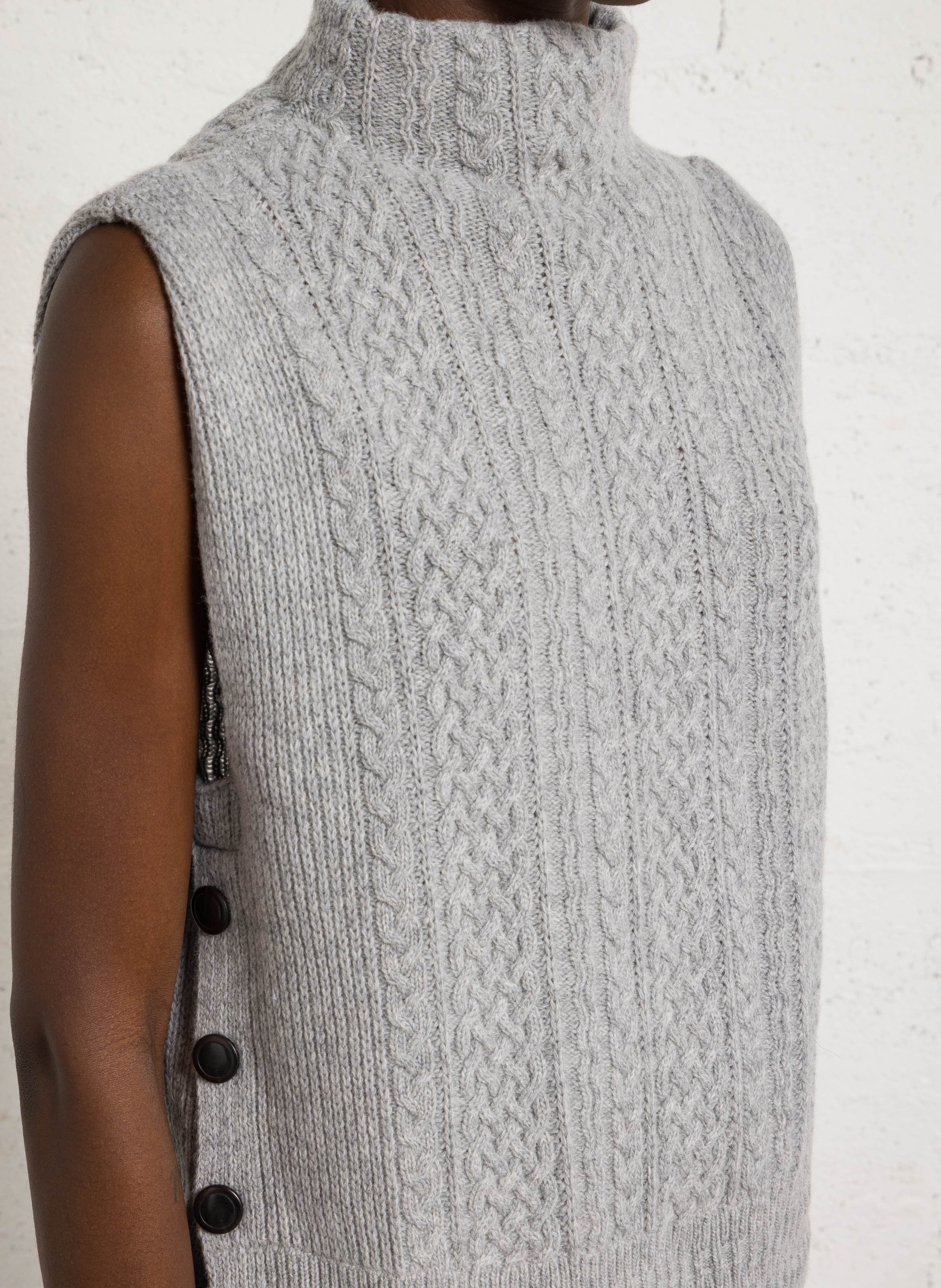 Pull col rond en laine mélangée MAISON ANJE Gris