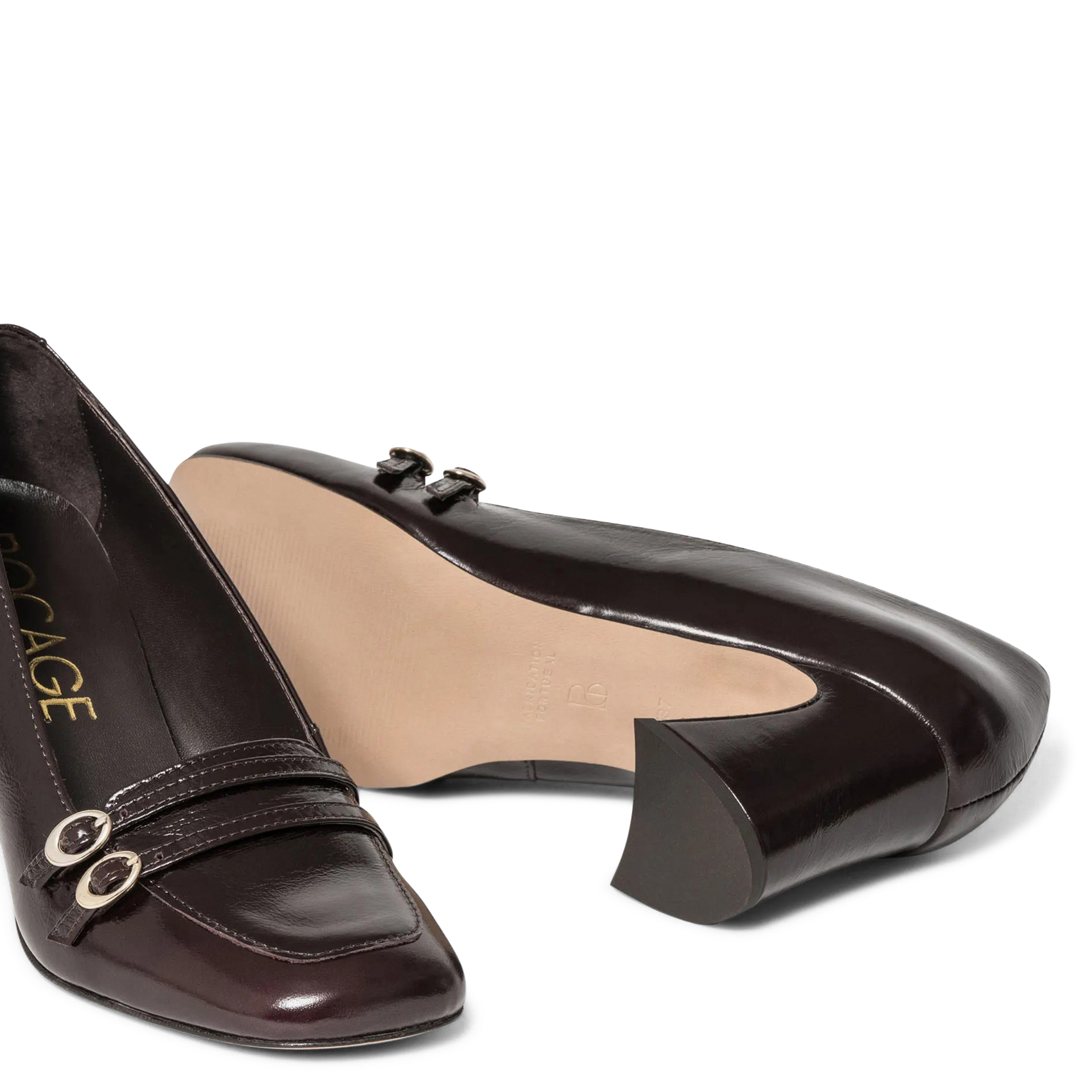 Lederpumps mit Schnallen BOCAGE Braun