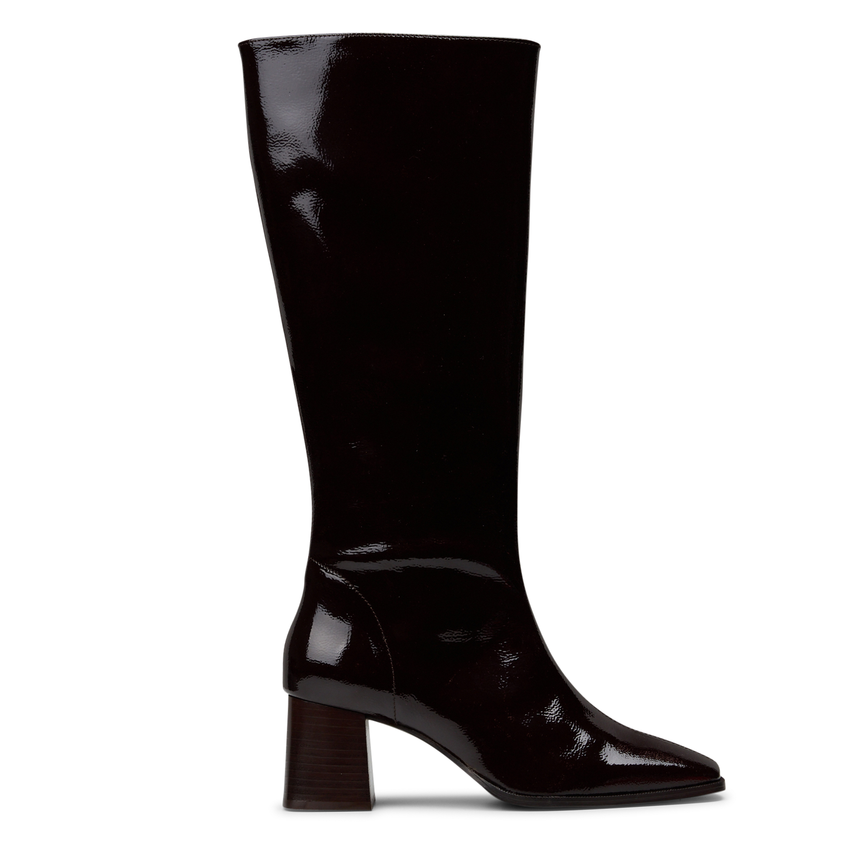 High patent leather boots BOBBIES Brown