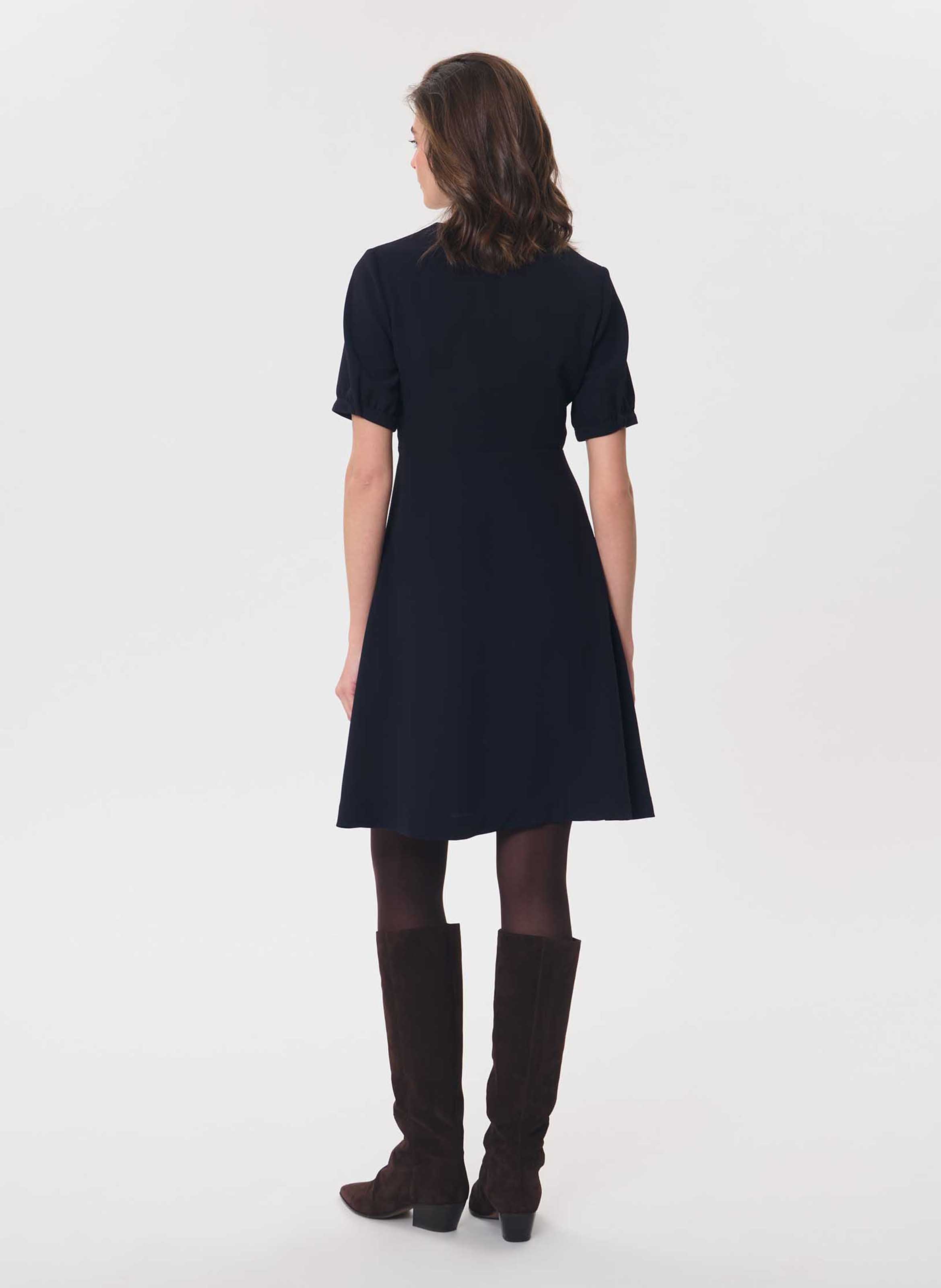 Kurzes ausgestelltes einfarbiges Kleid TARA JARMON Blau